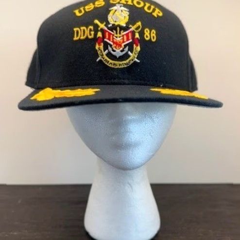 New Era VINTAGE New Era USS Shoup DDG 86 Hat Mens Snapback Navy Ship Military Cap Gold Size ONE SIZE - 2 Thumbnail