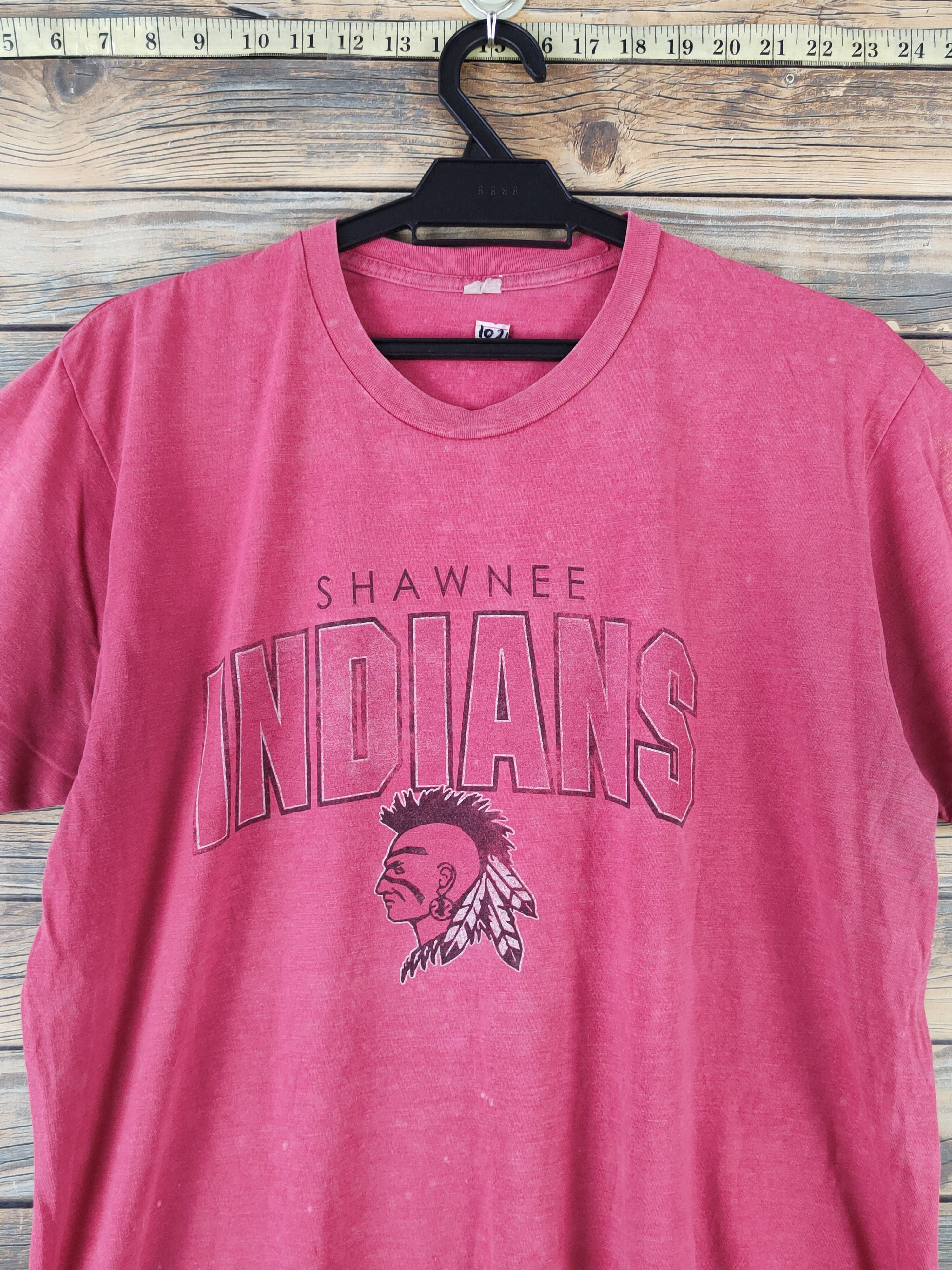 Vintage Shawnee Red Indian vintage faded Short Sleeve T-shirt #1026 Size US L / EU 52-54 / 3 - 3 Thumbnail