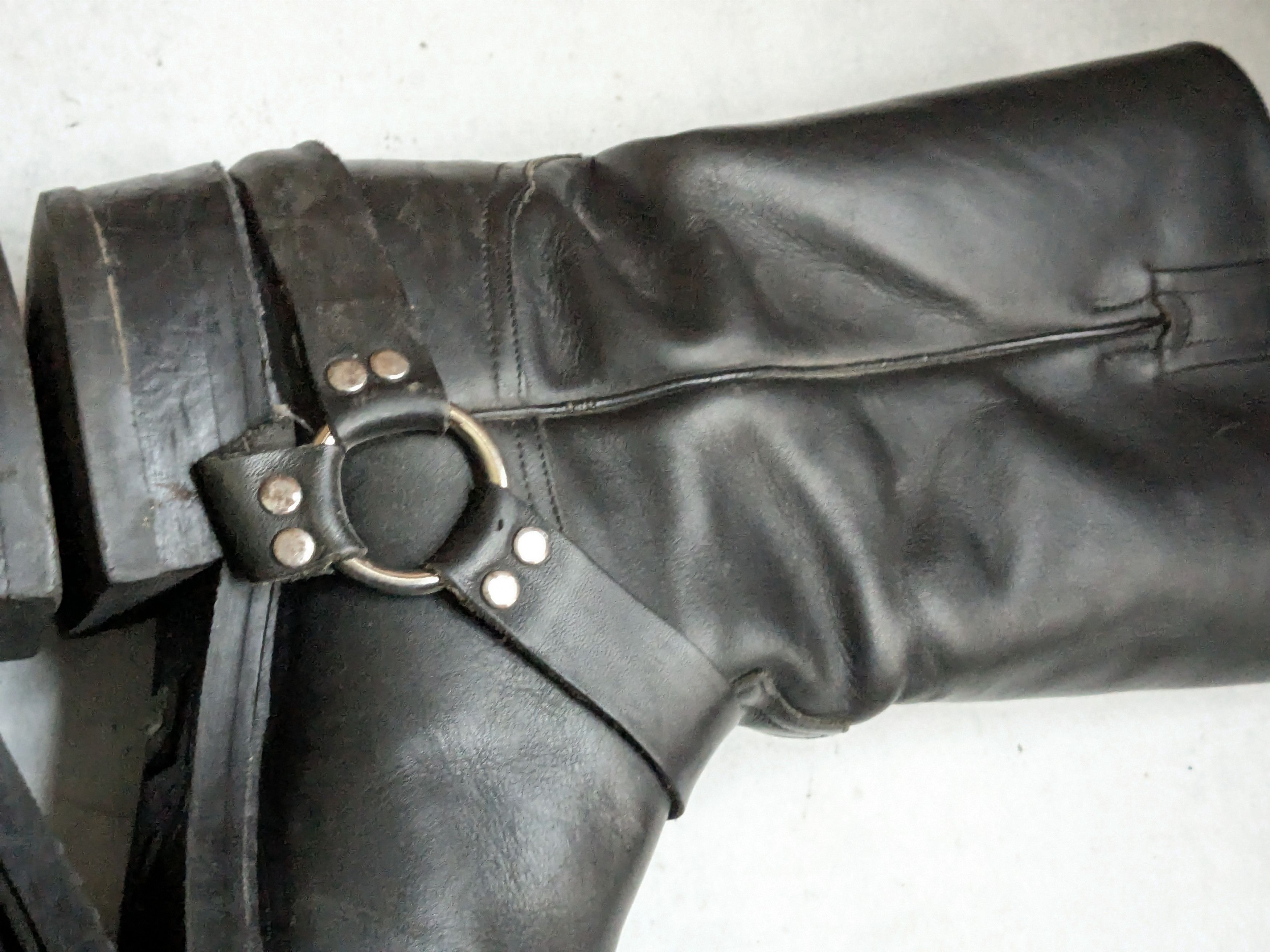 Genuine Leather Tony Lama Harness Boots Black Leather 11.5 Motorcycle Biker Size US 11.5 / EU 44-45 - 9 Thumbnail