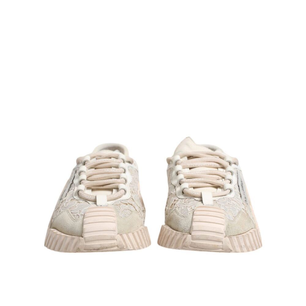 Dolce & Gabbana Dolce & Gabbana White Lace NS1 Low Top Sneaker Sports Shoes Size US 8 / IT 38 - 2 Thumbnail