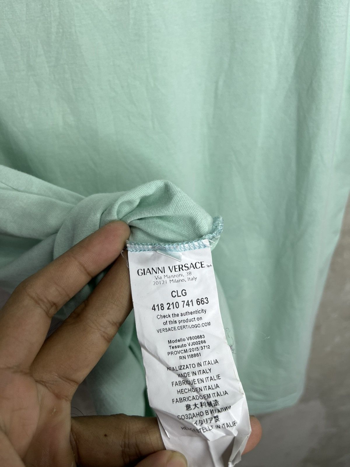 Versace Versace Medusa Head Big Logo T Shirt Mint Green Size US L / EU 52-54 / 3 - 8 Thumbnail