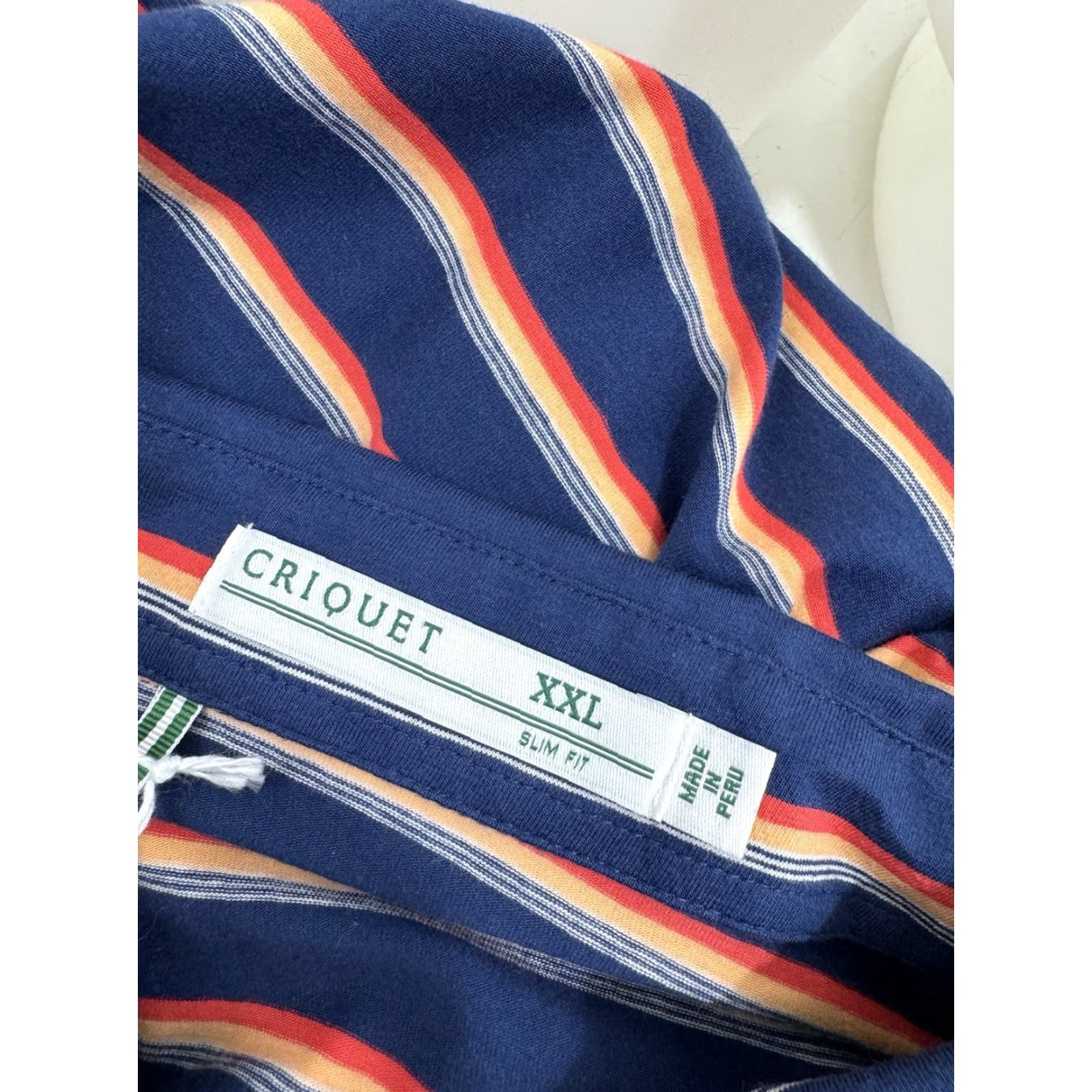 Vintage Criquet Austin - NEW w TAG - SLIM FIT Striped Embroidered Logo XXL Polo Shirt Mens Polo Shirt XL? Size US XXL / EU 58 / 5 - 5 Thumbnail