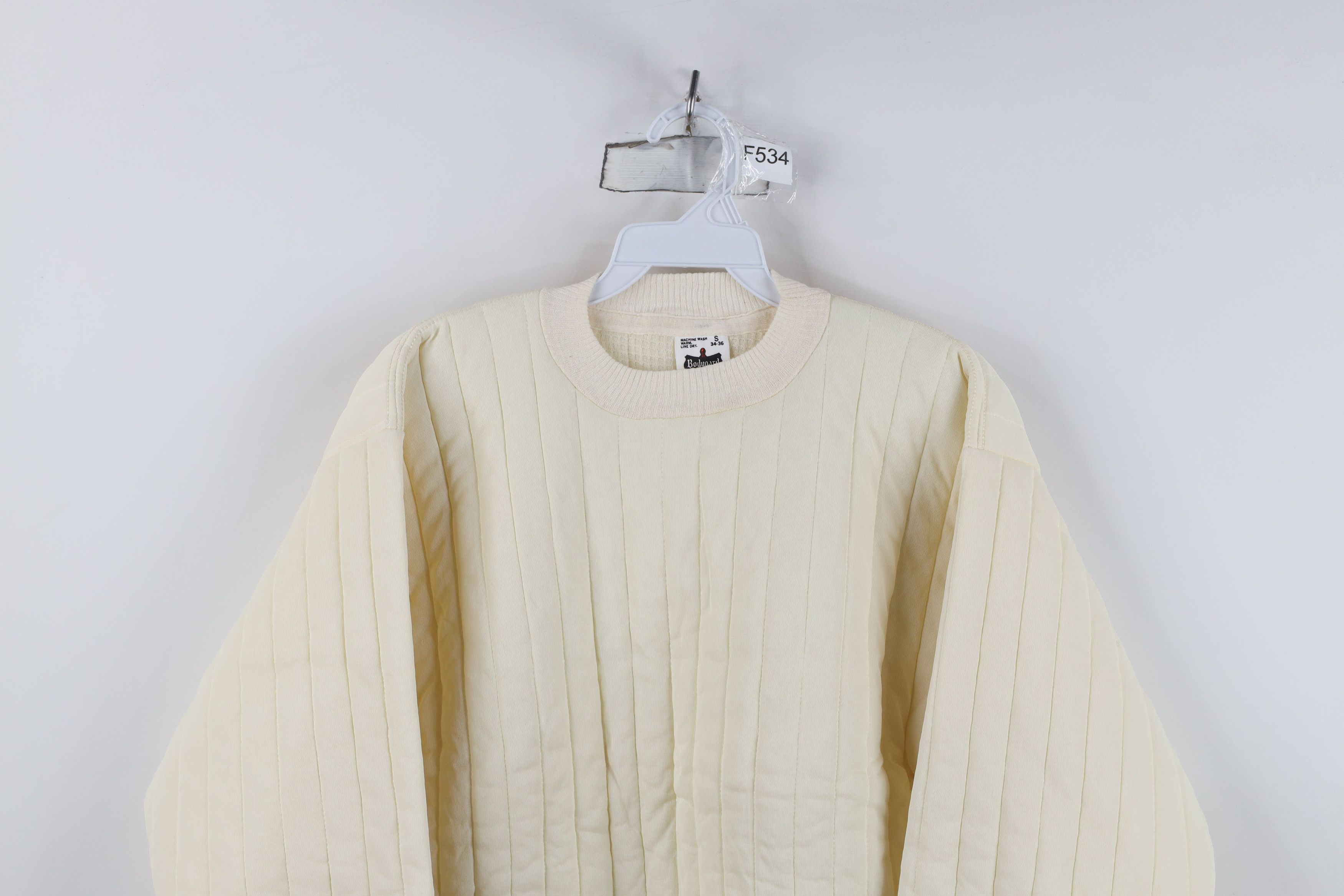 Vintage Vintage 50s Streetwear Quilted Thermal Sweatshirt Cream USA Size US S / EU 44-46 / 1 - 2 Thumbnail