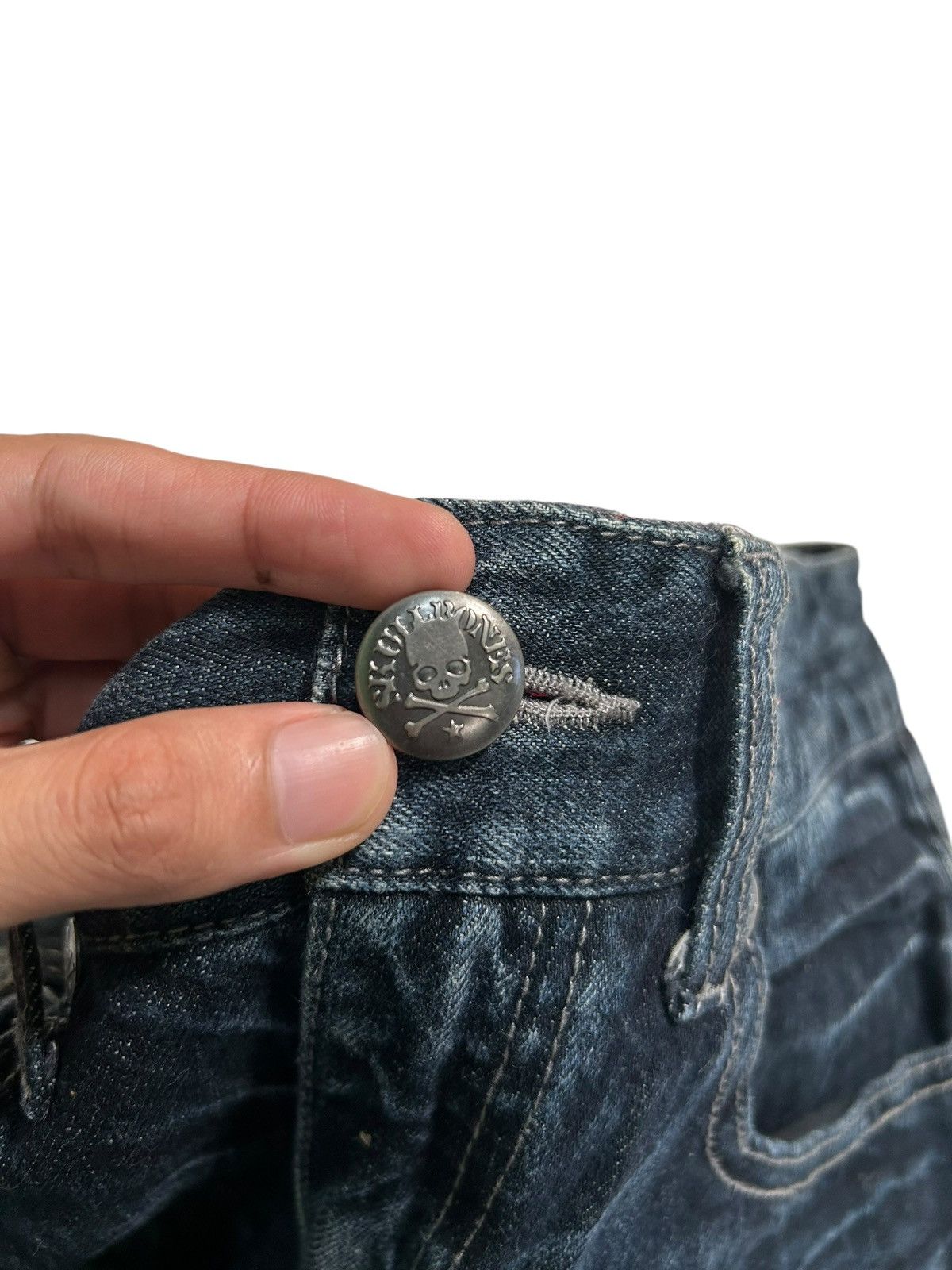 Japanese Brand × Kapital × Vintage Skull Bones wild Life Japanese Punk Denim Jeans Size US 31 - 3 Thumbnail