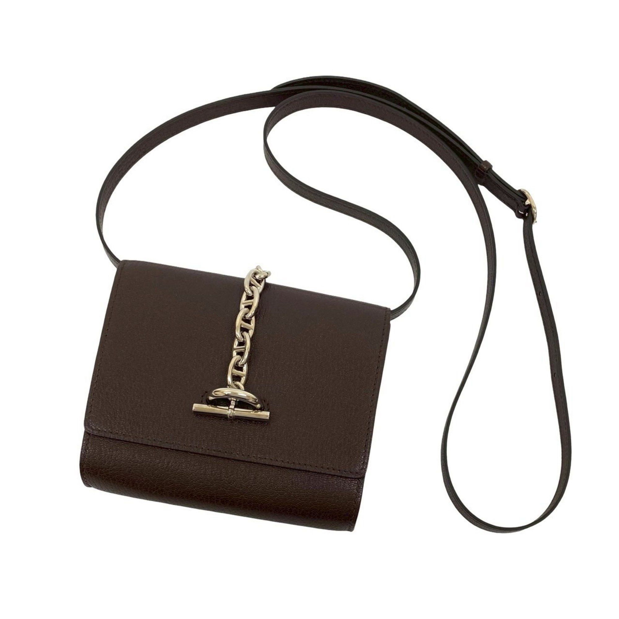 Hermes HERMES Chaine d'Ancre Compact Chevre Leather Mini Shoulder Bag, Brown, 04430 Size ONE SIZE - 1 Thumbnail