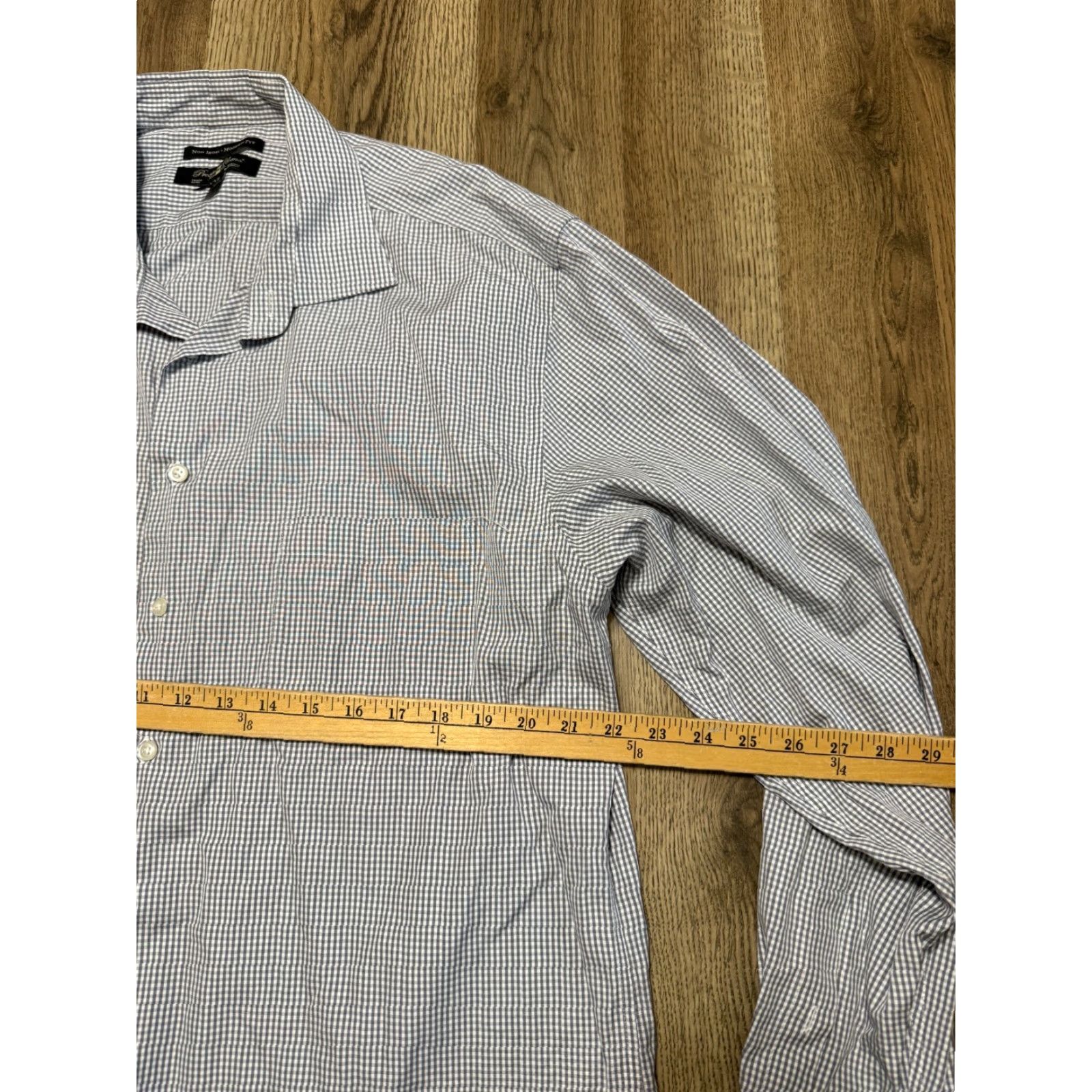 Pronto Uomo Pronto Uomo Shirt Men XXL White Gray Check Long Sleeve Button Up Modern Fit Size US XXL / EU 58 / 5 - 6 Thumbnail