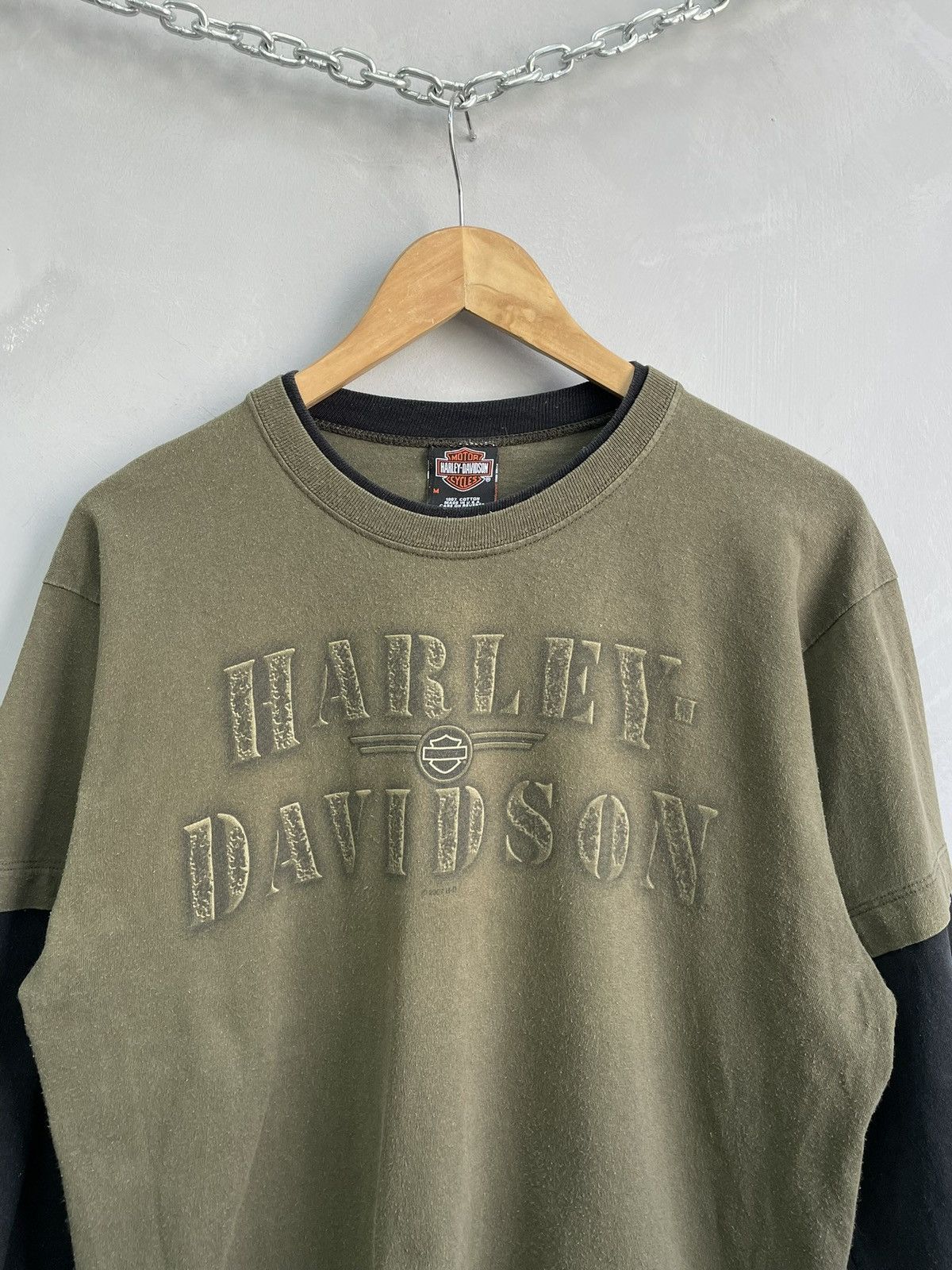 Harley Davidson Vintage washed 2000s Harley Davidson flames long sleeve Size US M / EU 48-50 / 2 - 3 Thumbnail