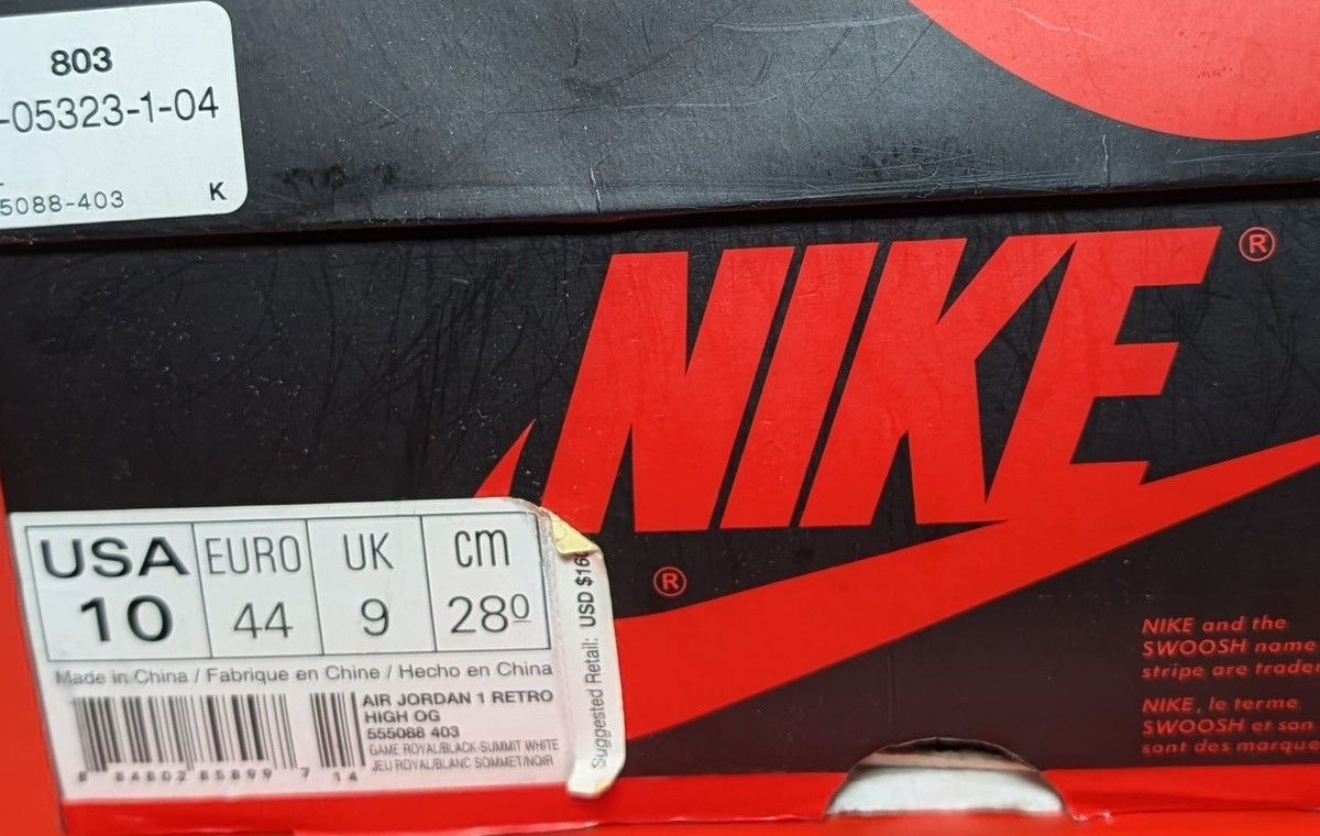Jordan Brand Size 10 - Jordan 1 Retro High OG Game Royal 2018 Size US 10 / EU 43 - 8 Thumbnail