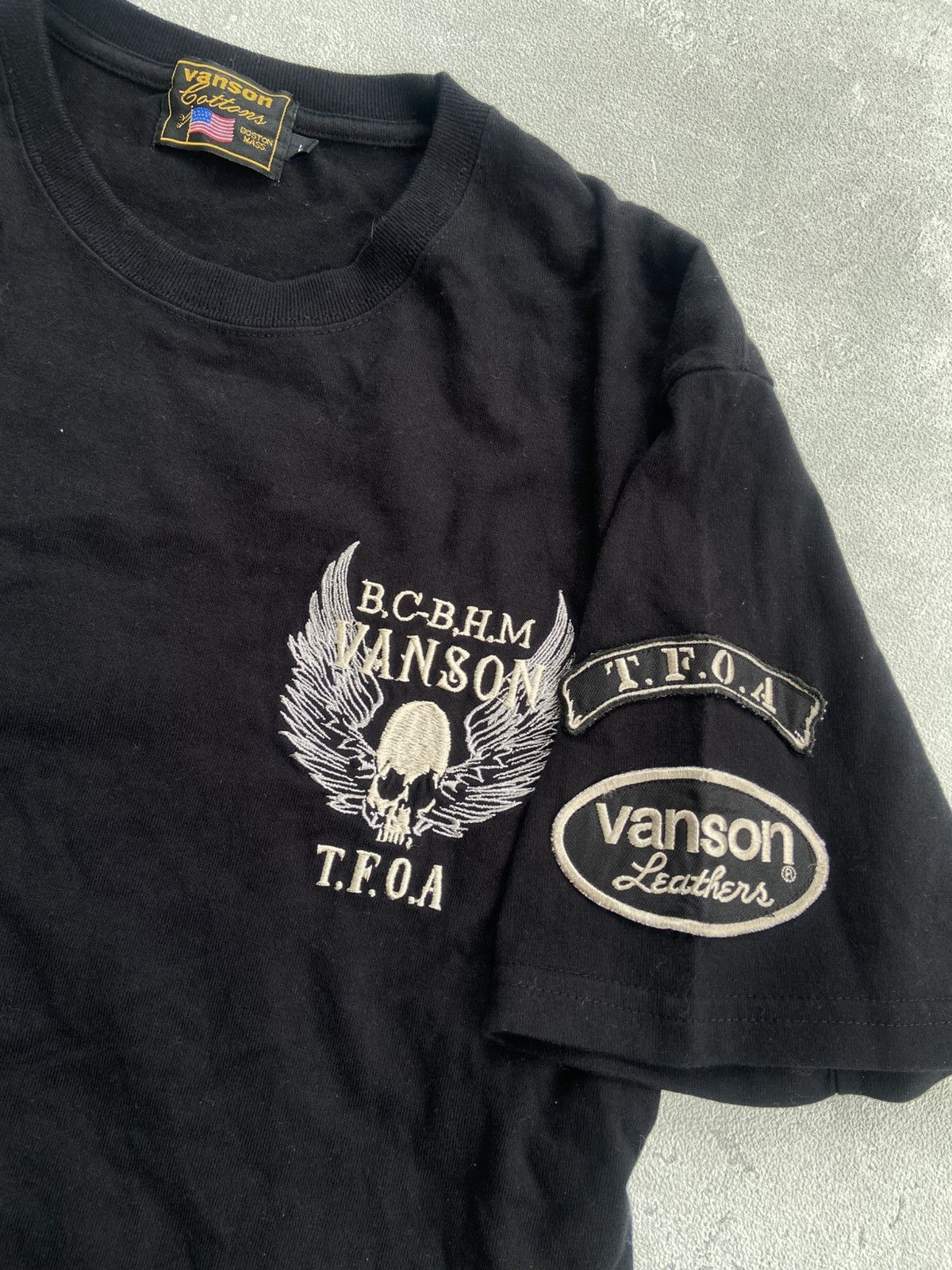 Vanson Leathers Vanson Leather x T.F.O.A Skull Motocycle Black Shirt Size US L / EU 52-54 / 3 - 4 Thumbnail