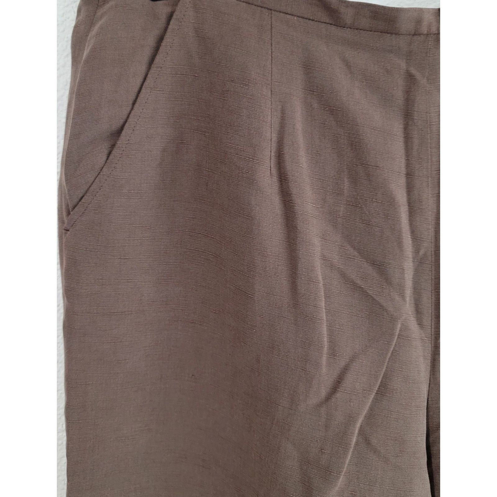 Preston & York Preston & York Dark Brown Slub Knit Ankle Pants Medium Size 32" / US 10 / IT 46 - 2 Thumbnail