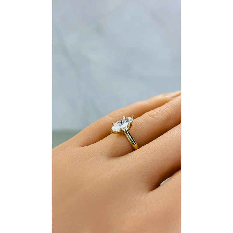 Other 2ct Marquise Cut Moissanite Solitaire Engagement Ring Size ONE SIZE - 2 Thumbnail