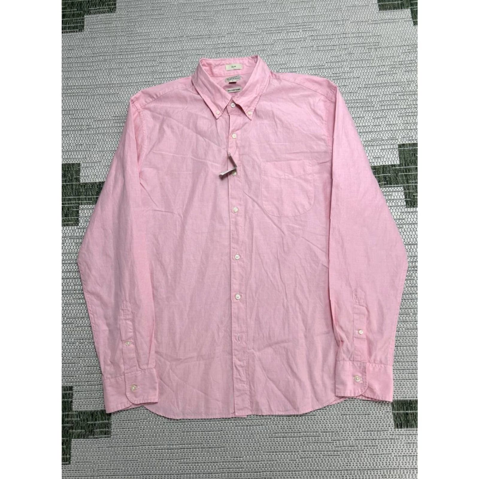 J.Crew J.CREW Shirt Mens Large Pink Organic Cotton Slim Button-Down Dress Shirt Size US L / EU 52-54 / 3 - 2 Thumbnail