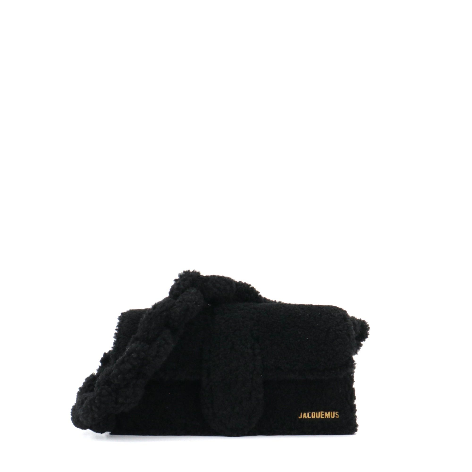 Jacquemus JACQUEMUS - Le Bambidou Jacquemus shoulder bag in black curly wool Size ONE SIZE - 1 Thumbnail