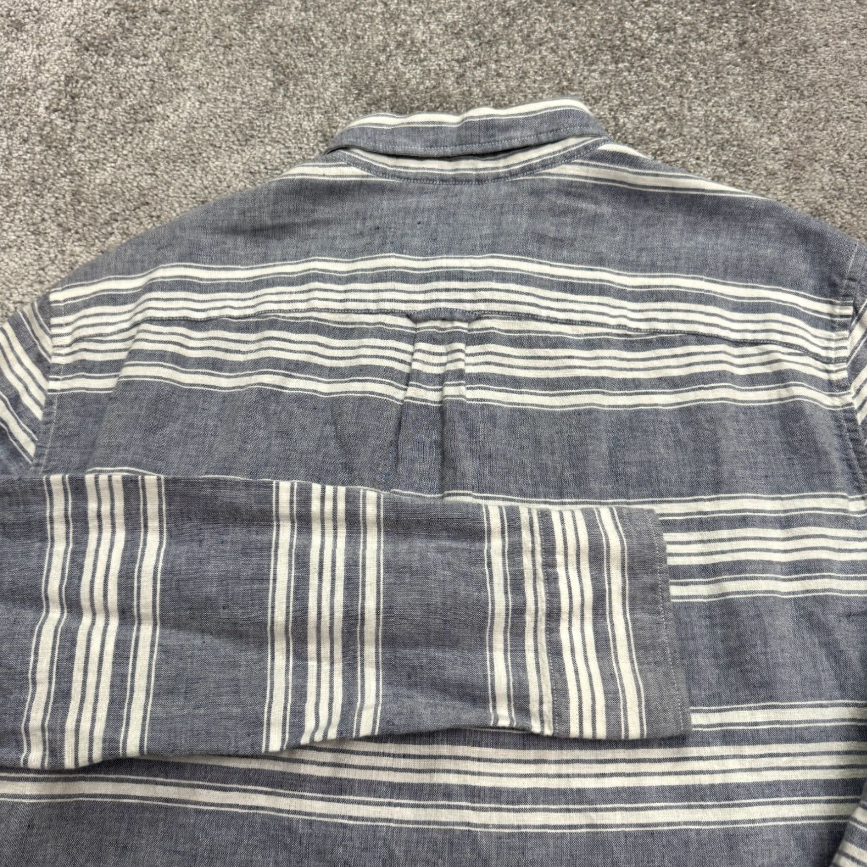 American Eagle Outfitters American Eagle Outfitters Button-Up Shirt Mens M Striped Blue White Linen Cotton Casual Classic 90s Outdoors Mens Size US M / EU 48-50 / 2 - 4 Thumbnail