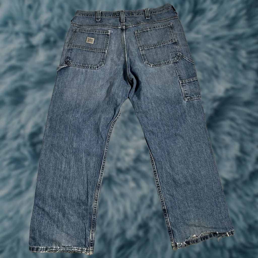 Lee Lee Jeans Y2K Carpenter Denim Wide-Leg Distressed 34x30 Mens Blue Cotton Denim Jeans Size US 34 / EU 50 - 1 Thumbnail