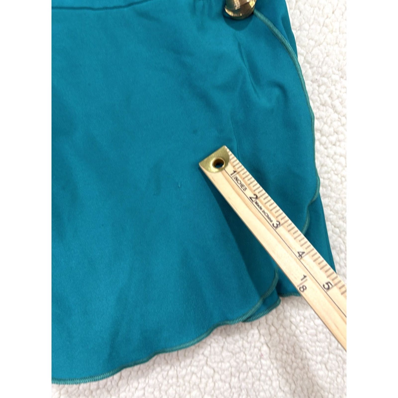 Vintage VINTAGE Christina One Piece Swimsuit Modest Swim Dress Wrap Teal Gold Button 10 Size L / US 10 / IT 46 - 3 Thumbnail