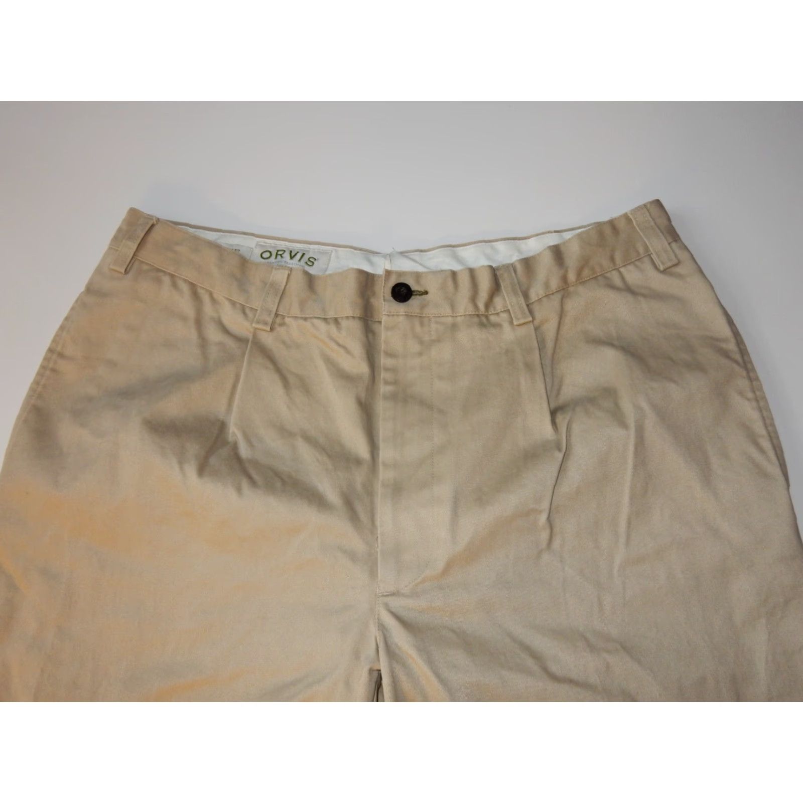 Orvis VINTAGE Orvis Men's Chino Pants Size 40x31 Flat Front Khakiâ€¢Beige Men's Clothing Size US 40 / EU 56 - 3 Thumbnail