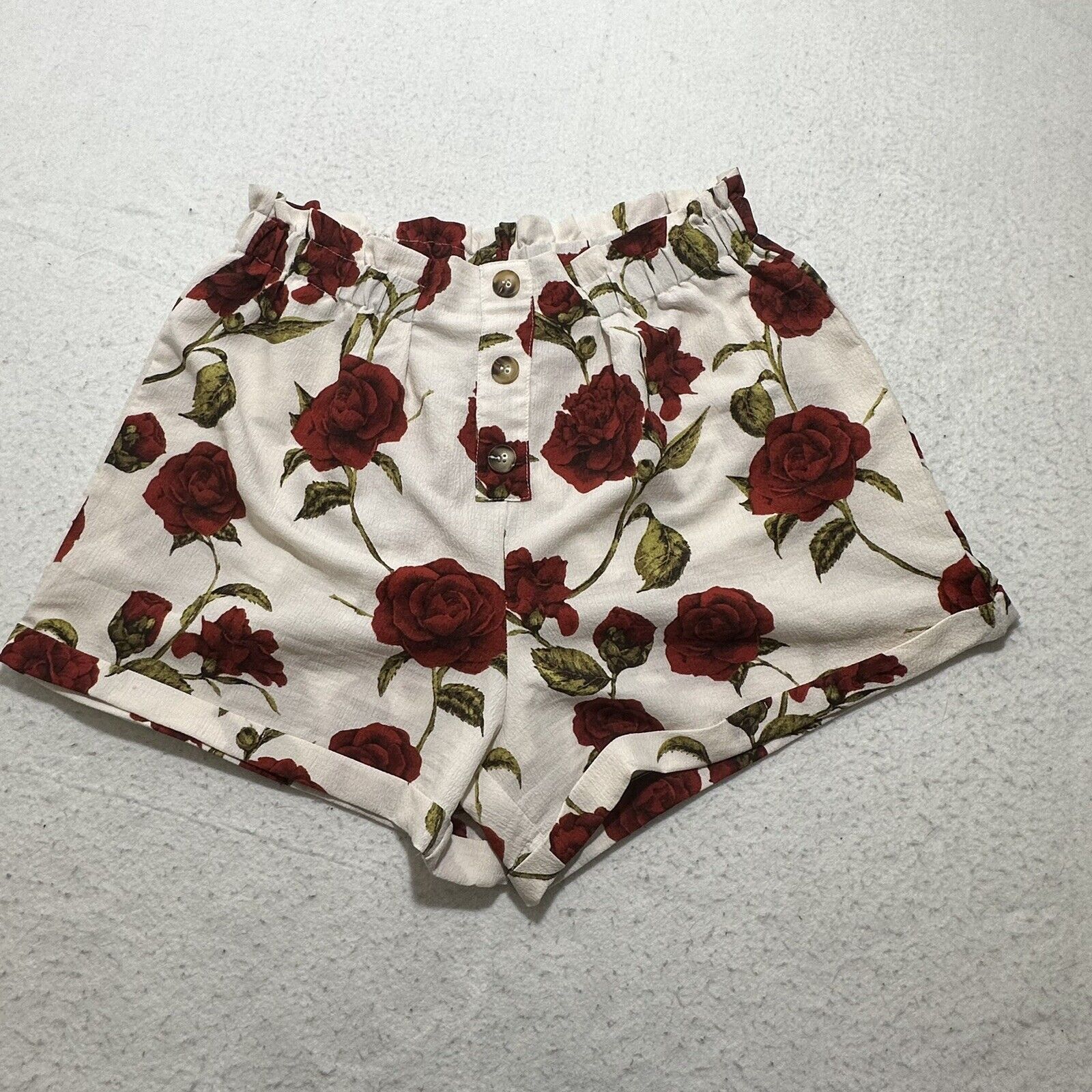 Shein Shein Curve 0XL Lightweight 3.5" Inseam Rose Floral Shorts Size 38" / US 16 / IT 52 - 1 Thumbnail