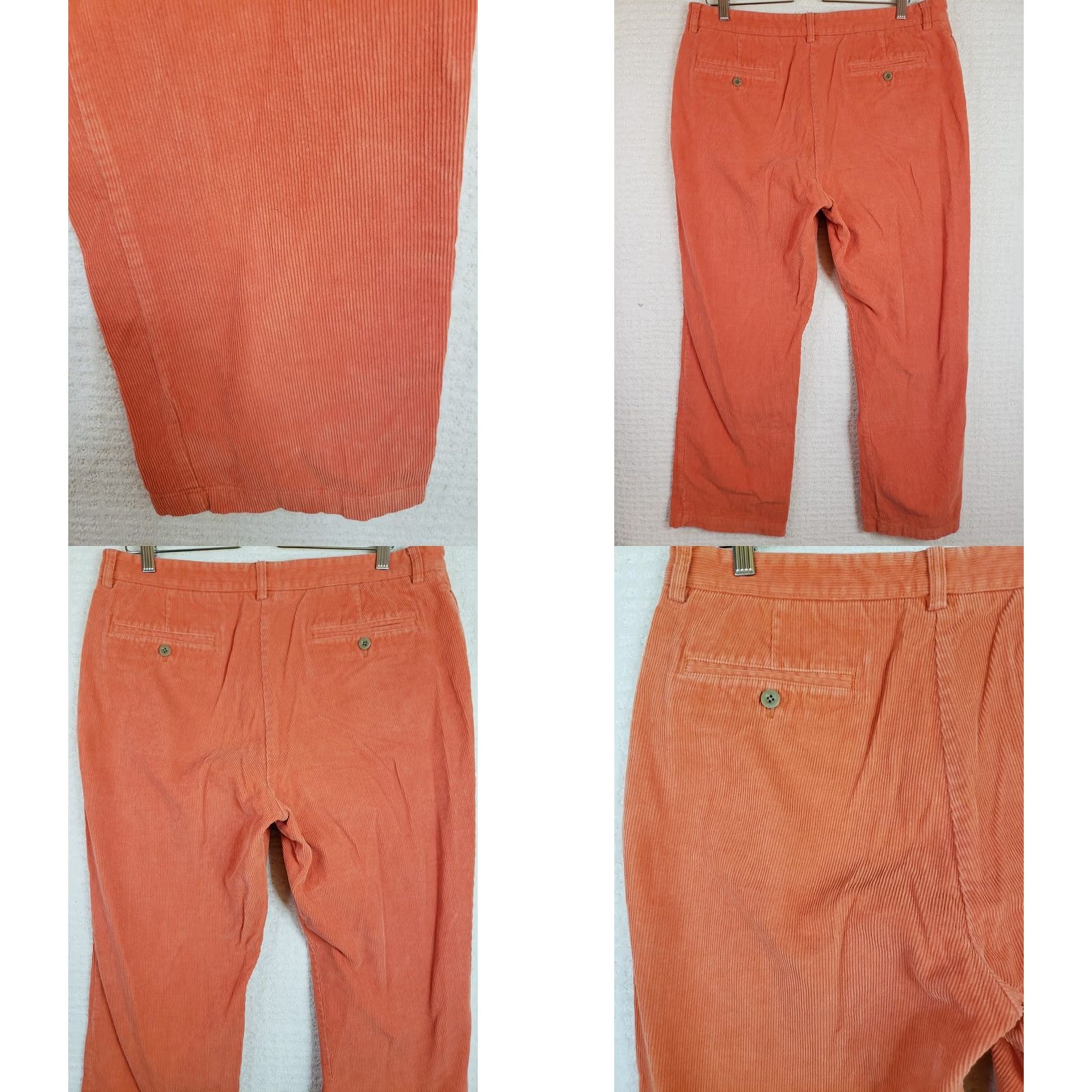 Vineyard Vines Vineyard Vines Pants Mens 35x29 Orange Corduroy Straight Flat Front Chino Zip Casual Modern Regular Mens Size US 35 - 8 Thumbnail