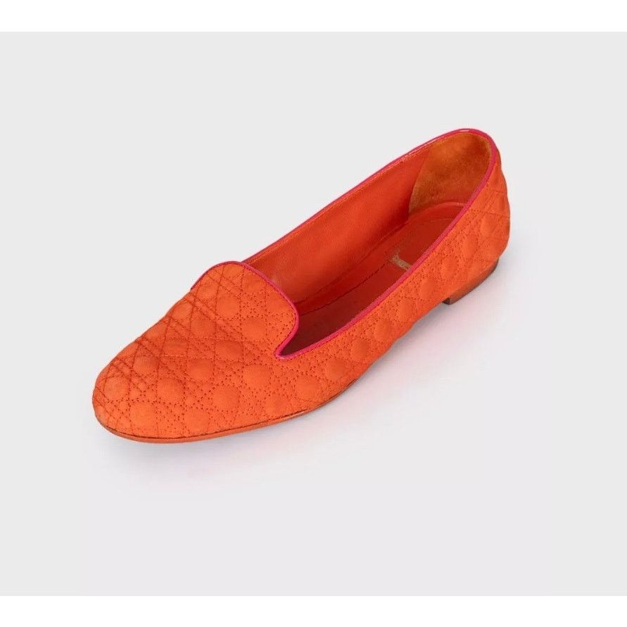 Dior Christian Dior Orange Suede Ballet Flats - Size 39 Size US 8 / IT 38 - 3 Thumbnail