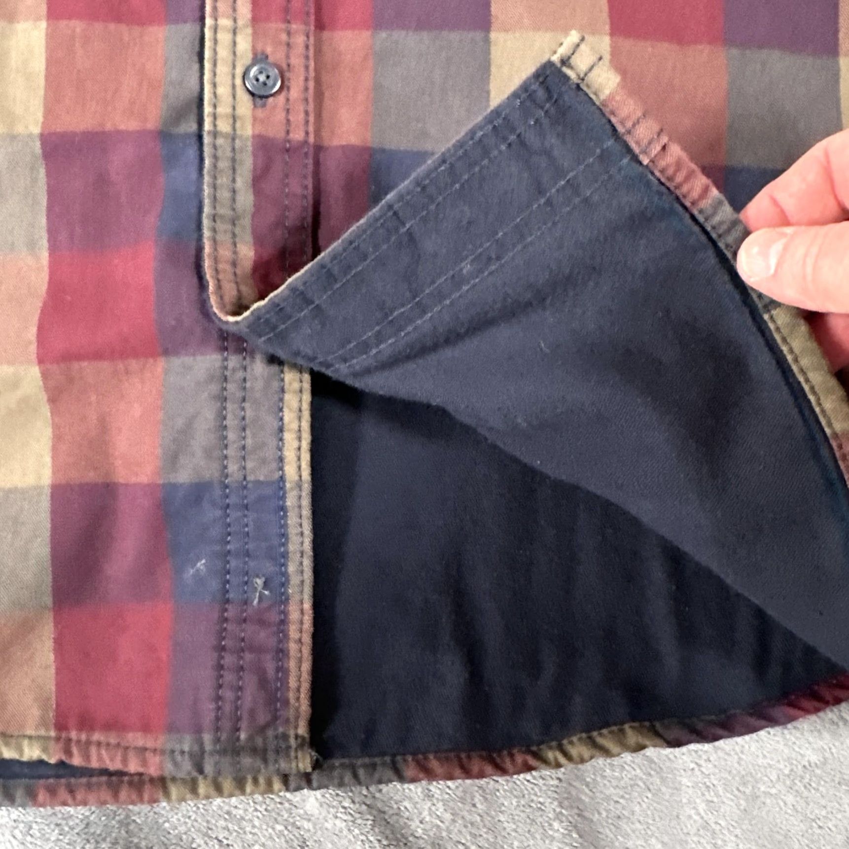 Vintage VINTAGE LL Bean Hurricane Shirt Mens XL Red Blue Plaid Flannel Lined Cotton Canvas Chore Size US XL / EU 56 / 4 - 3 Thumbnail