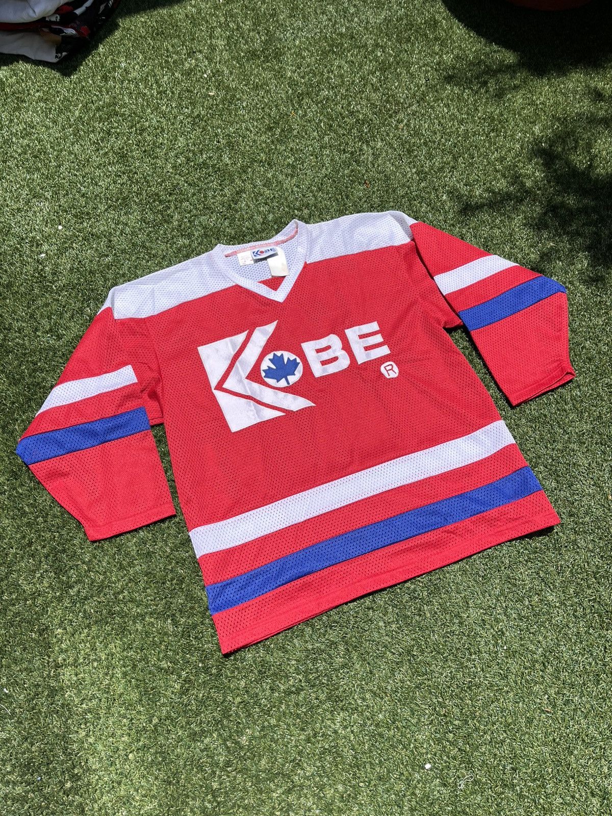 Vintage VTG 90’s KOBE Red & Blue Hockey Jersey Size US L / EU 52-54 / 3 - 2 Thumbnail