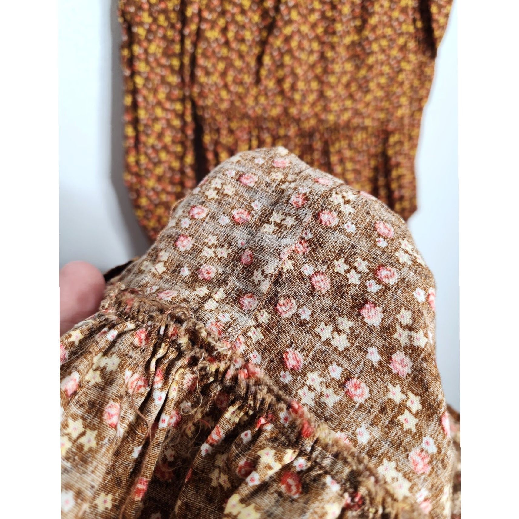 Vintage VINTAGE Handmade 70s Dress Prairie Renaissance Peasant Lace Flowers Groovy Size S / US 4 / IT 40 - 5 Thumbnail