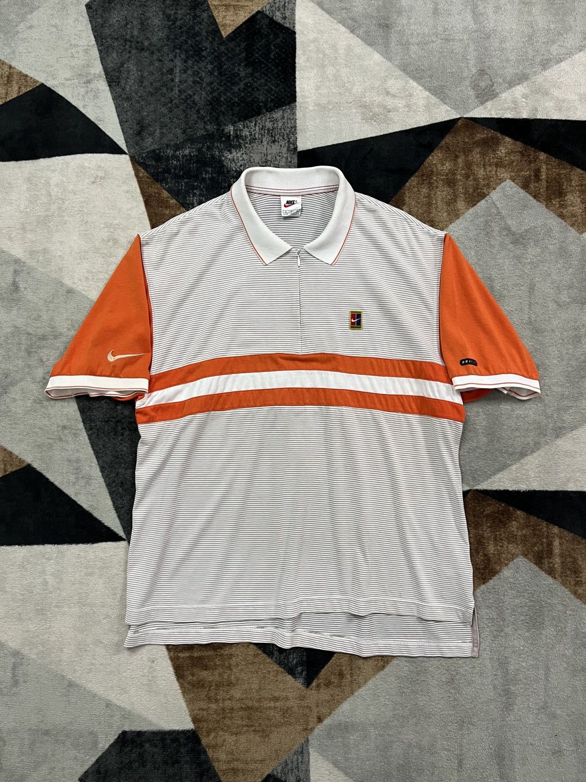 Nike Vintage 90s Nike Court Stripe Polo Shirts Halfzip Size US M / EU 48-50 / 2 - 1 Thumbnail