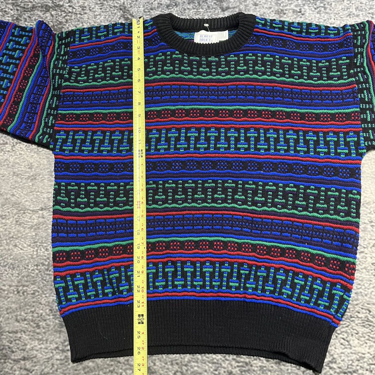 Robert Bruce Vintage 90s Robert Bruce 3D Pattern Grandpa Coogi Sweater Size US L / EU 52-54 / 3 - 7 Thumbnail