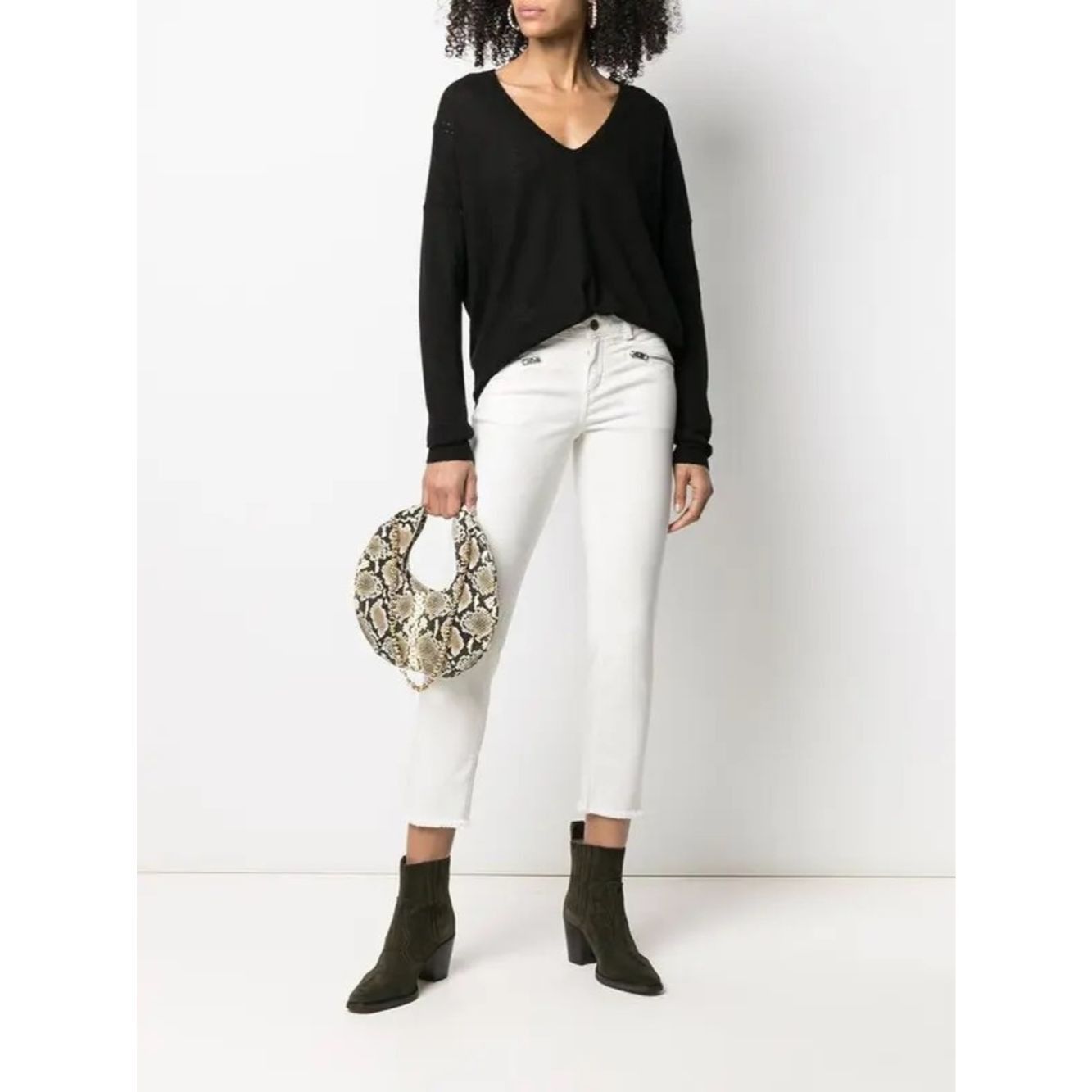 Zadig & Voltaire Zadig & Voltaire Ava Perm White Slim Crop Jeans Raw Hem Siz Size 28" / US 6 / IT 42 - 1 Thumbnail