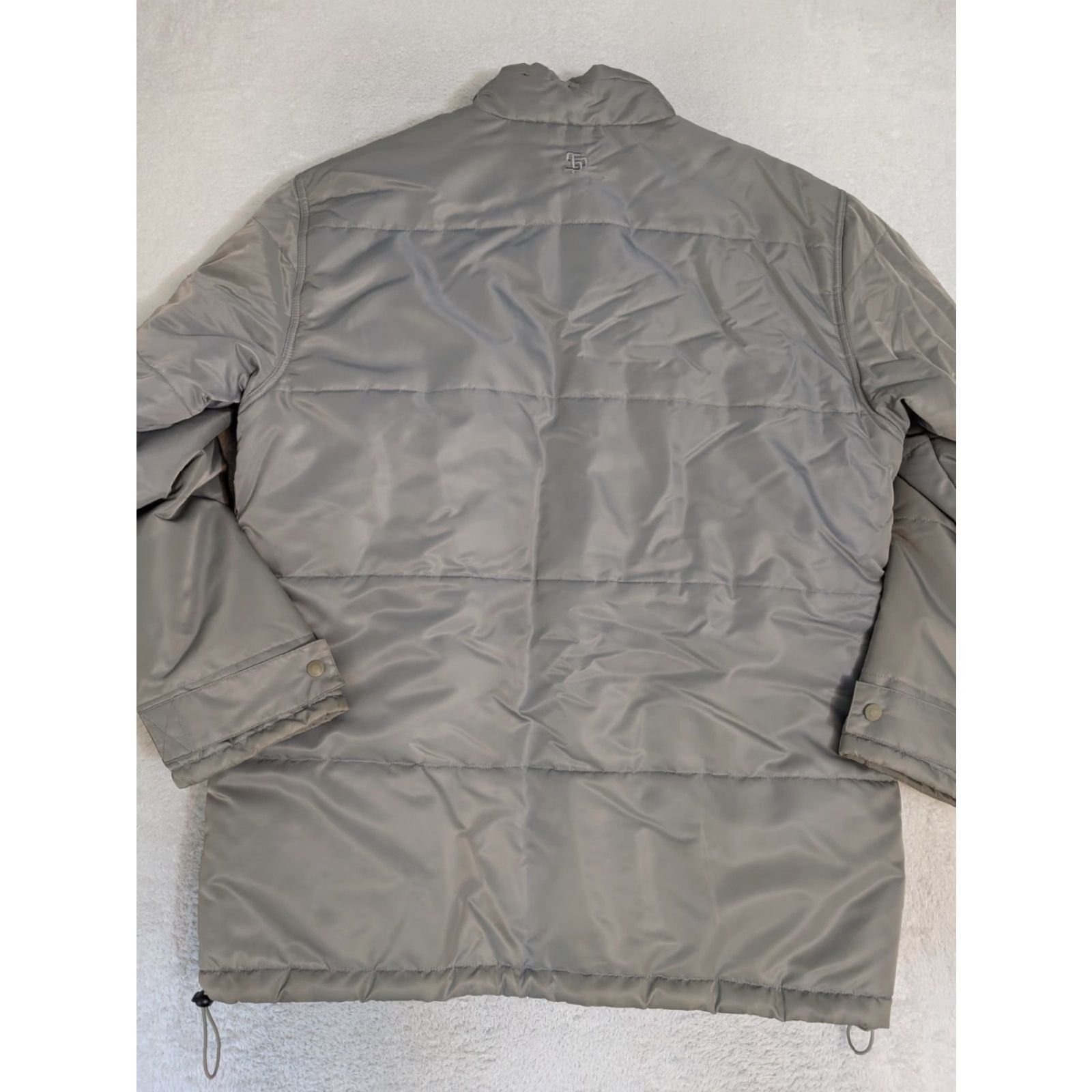 Vintage State Property Jacket Mens XL Gray Silver Full Snap Outdoor Coat Puffer Logo Nylon Softshell Long Outdoor Walking Skateboarding Mens XL Gray Size US XL / EU 56 / 4 - 8 Thumbnail