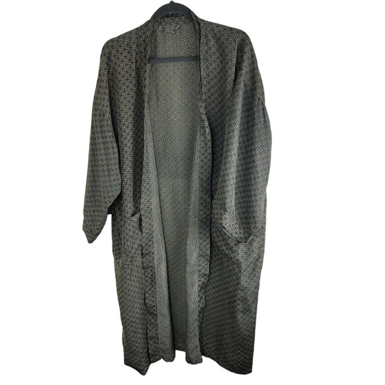 Vintage Vintage BBB Studio Womens Silk Satin Kimono Robe Geometric Size ONE SIZE - 11 Thumbnail