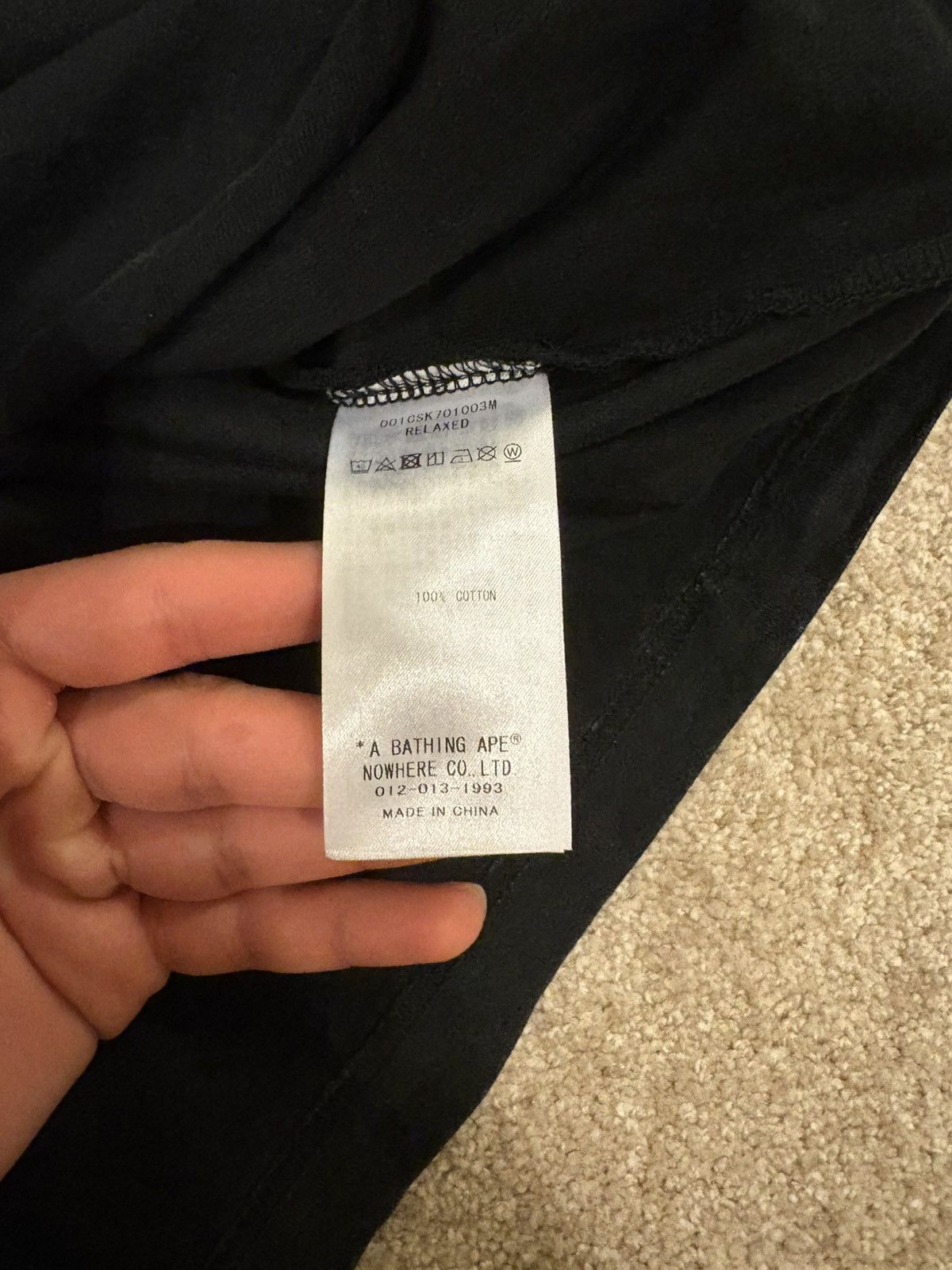 Bape Bape Black Overdye College T Shirt - Size L Size US L / EU 52-54 / 3 - 4 Thumbnail
