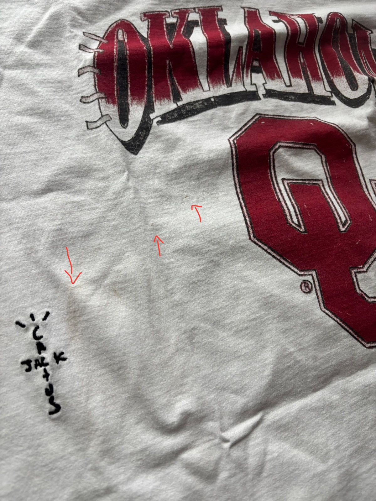 Mitchell & Ness × Travis Scott Travis Scott Michell & Ness Oklahoma Handdrawn Tee Size US M / EU 48-50 / 2 - 6 Thumbnail