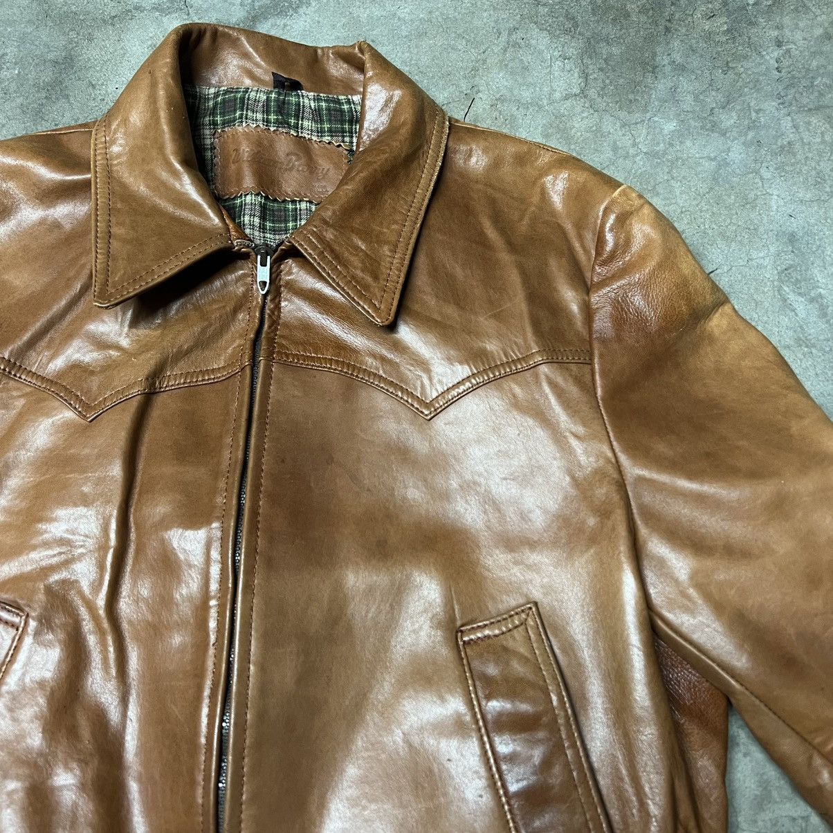Vintage Vintage 70’s William Barry 🇺🇸 Light-Brown Leather Jacket Size US M / EU 48-50 / 2 - 3 Thumbnail