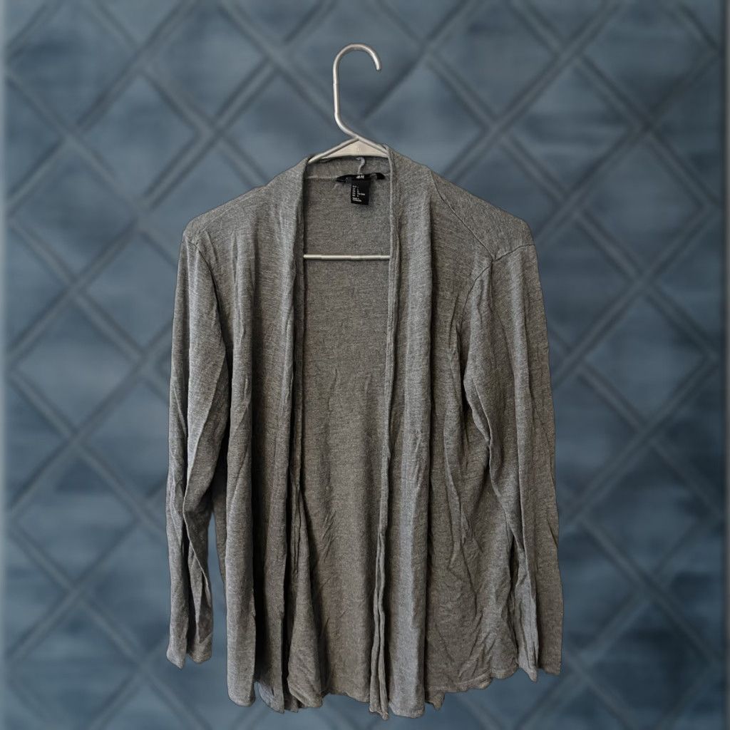 H&M H&M Cardigan Sweater Open Front Knit Large L Womens Gray Size L / US 10 / IT 46 - 1 Thumbnail