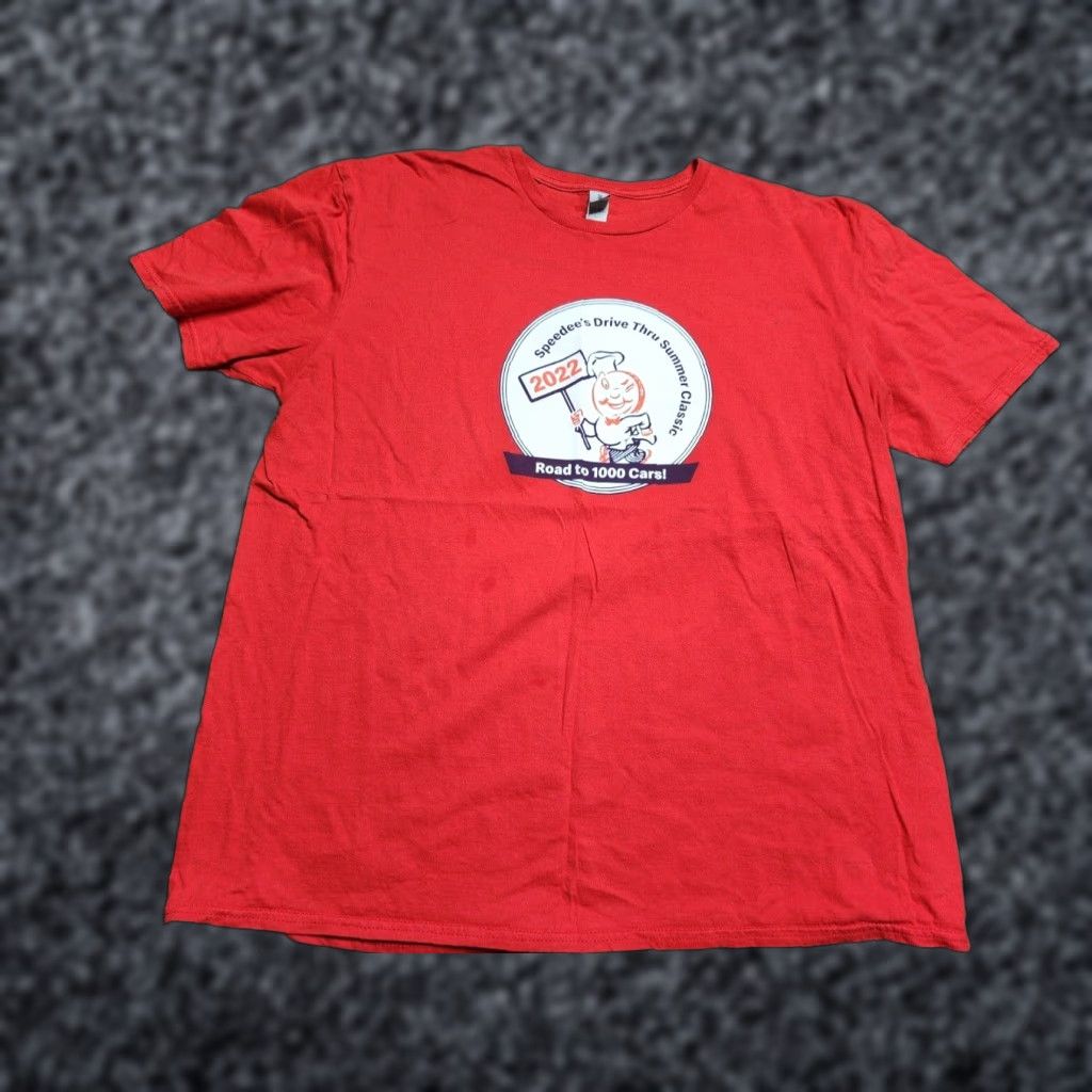 Gildan McDONALDS SPEEDee's DRIVE THRU SUMMER CLASSIC 2022 Graphic Tee, Adult XL, Red, Cotton, Mens Size US XL / EU 56 / 4 - 1 Thumbnail