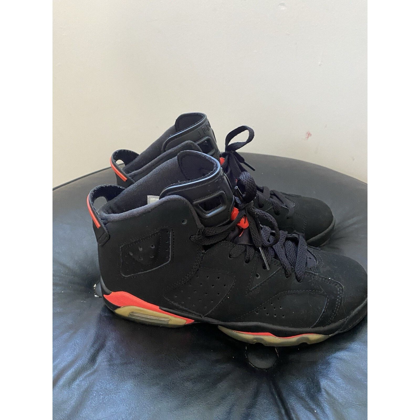 Nike Nike Jordan 6 Retro Infrared Black Red 2014 GS Youth Size 6Y Size US 6 / EU 39 - 4 Thumbnail