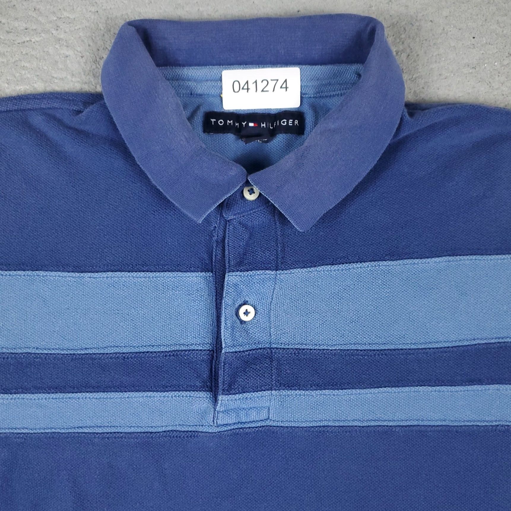 Tommy Hilfiger Tommy Hilfiger Polo Shirt Men's Large Blue Striped Casual Short Sleeve Activewear Size US L / EU 52-54 / 3 - 2 Thumbnail