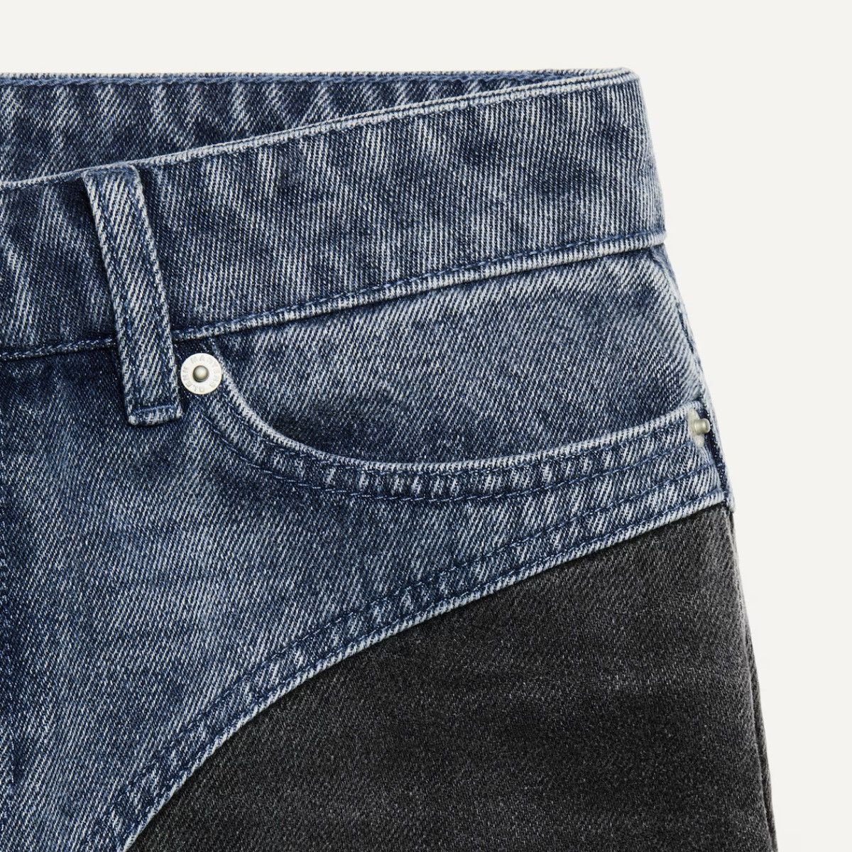 H&M Glenn Martens H&M Two Tone Straight Leg Jeans Size 28" / US 6 / IT 42 - 3 Thumbnail