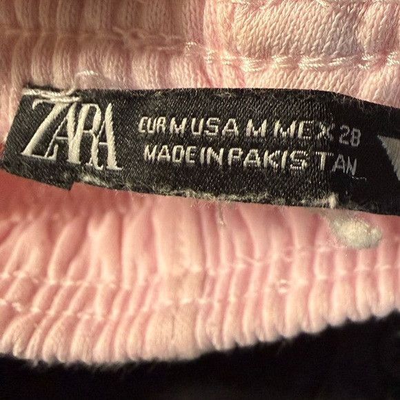 Zara ZARA Women’s Light Pink Barrel-Leg Fleece Joggers Size M Size 28" / US 6 / IT 42 - 4 Thumbnail
