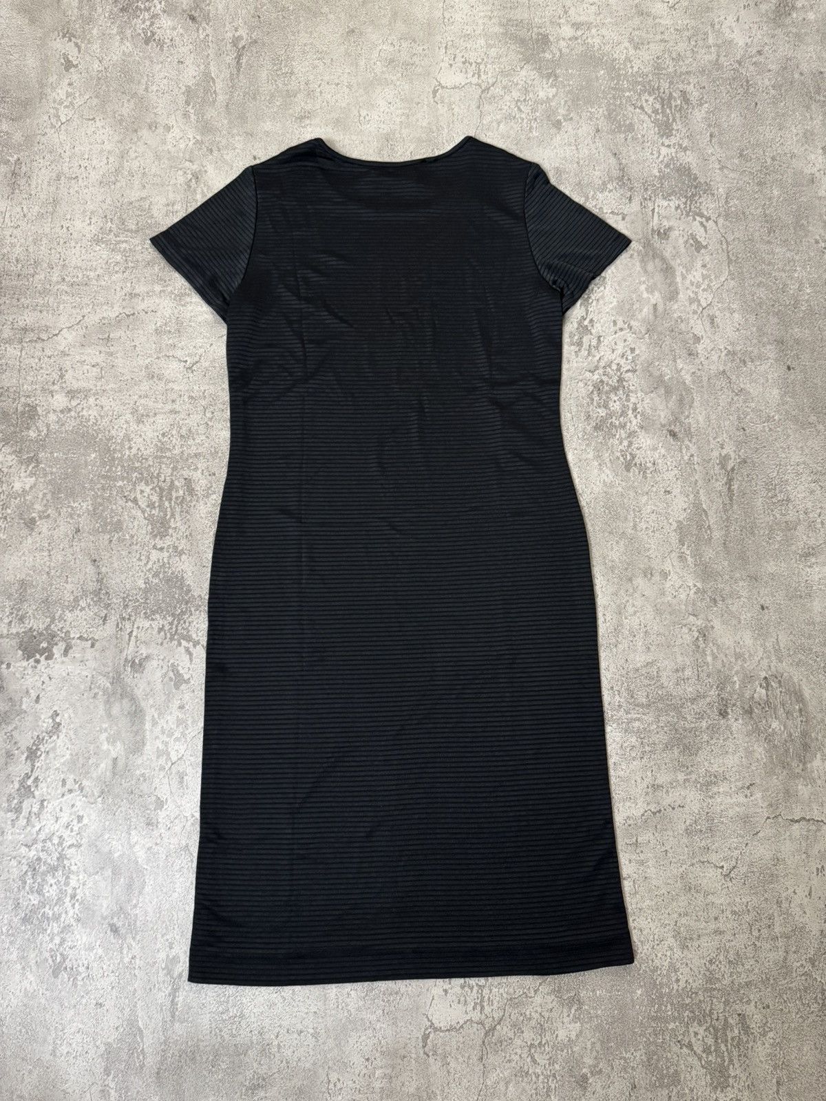 Yves Saint Laurent BLACK RIBBED SHORT SLEEVE DRESS FROM YVES SAINT LAUREN Size M / US 6-8 / IT 42-44 - 3 Thumbnail