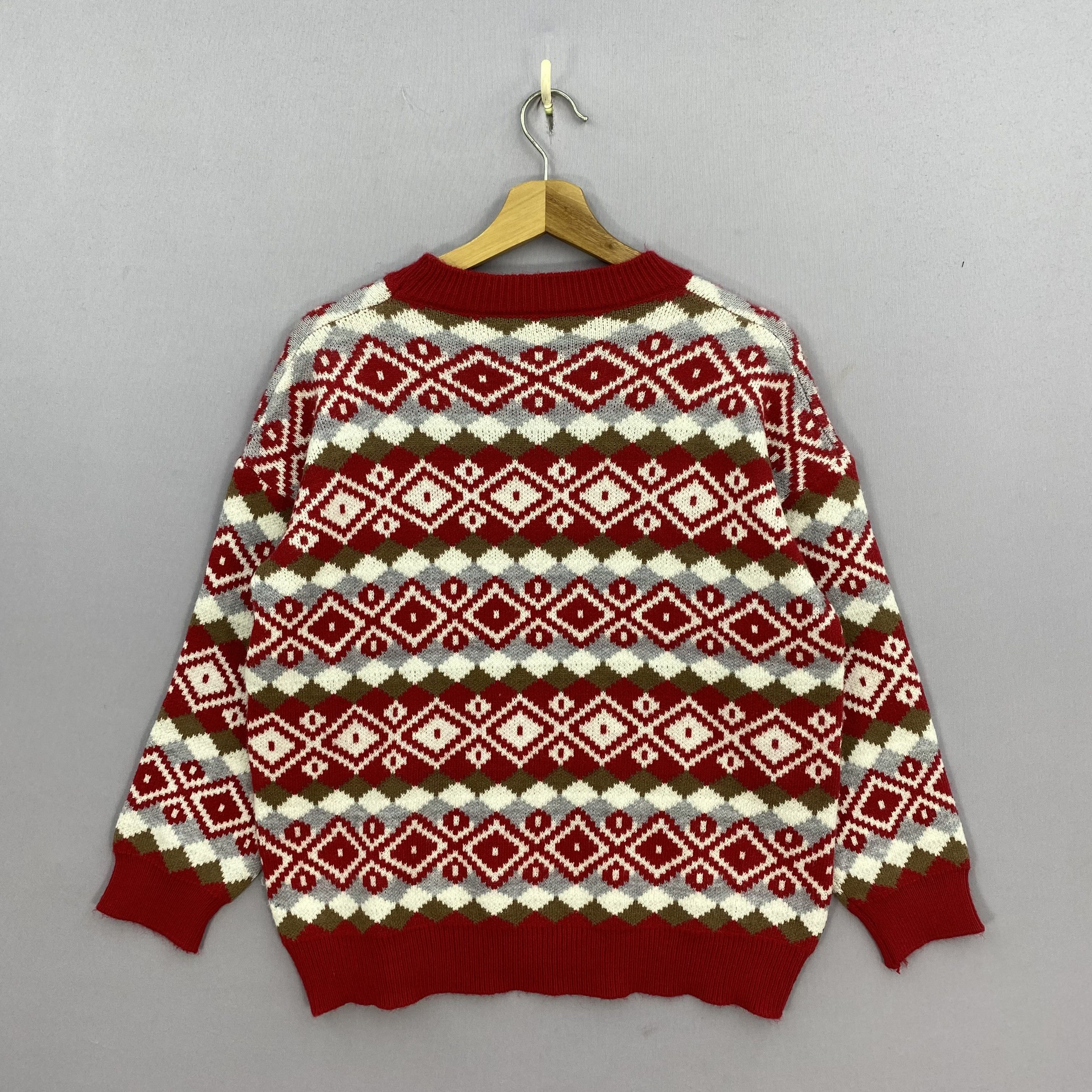 Japanese Brand Vintage 90s Fair Isle Sweater Nordic Knit Wool Pullover Size US M / EU 48-50 / 2 - 3 Thumbnail