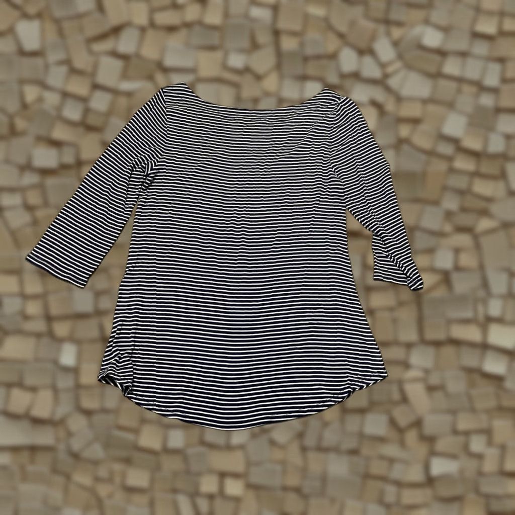 Vintage Zenana Outfitters Shirt Womens Size M Navy White Striped 3/4 Sleeve Casual Regular T-Shirt Size M / US 6-8 / IT 42-44 - 1 Thumbnail