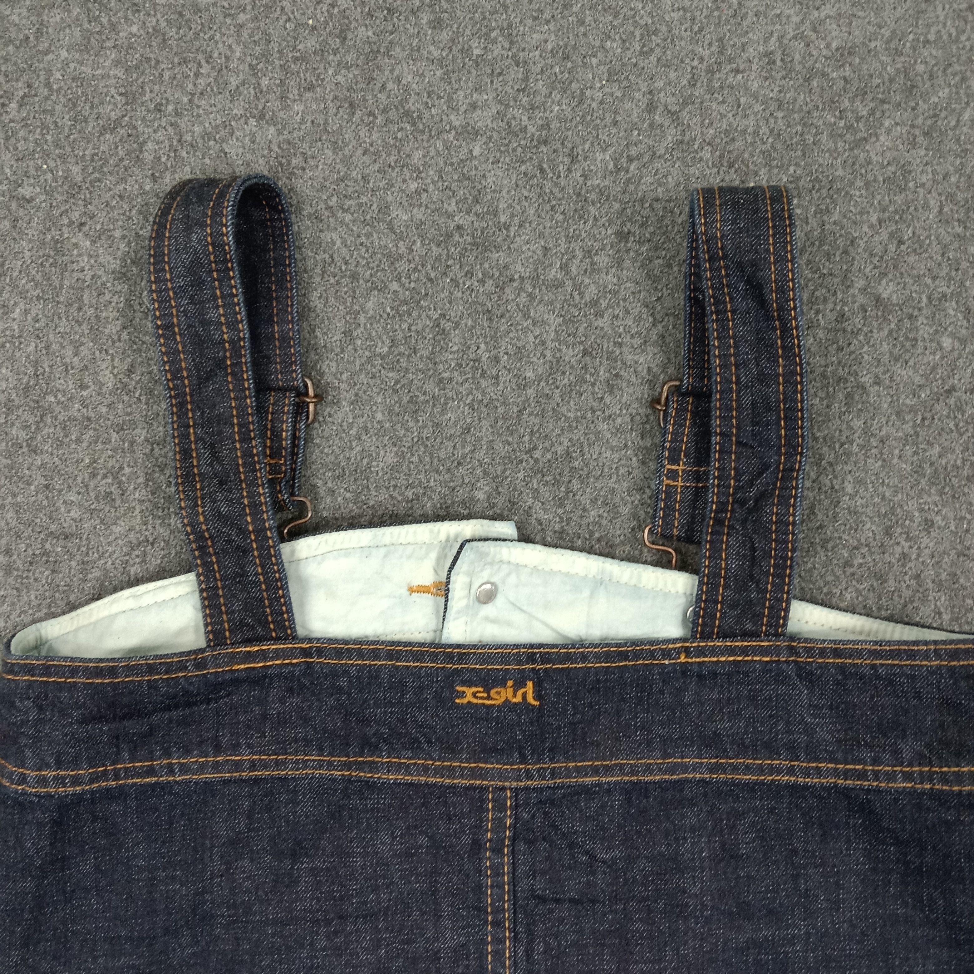 Japanese Brand X-girl Japanese Brand Baggy Overall Denim Jeans c235n13 Size 35" - 8 Thumbnail