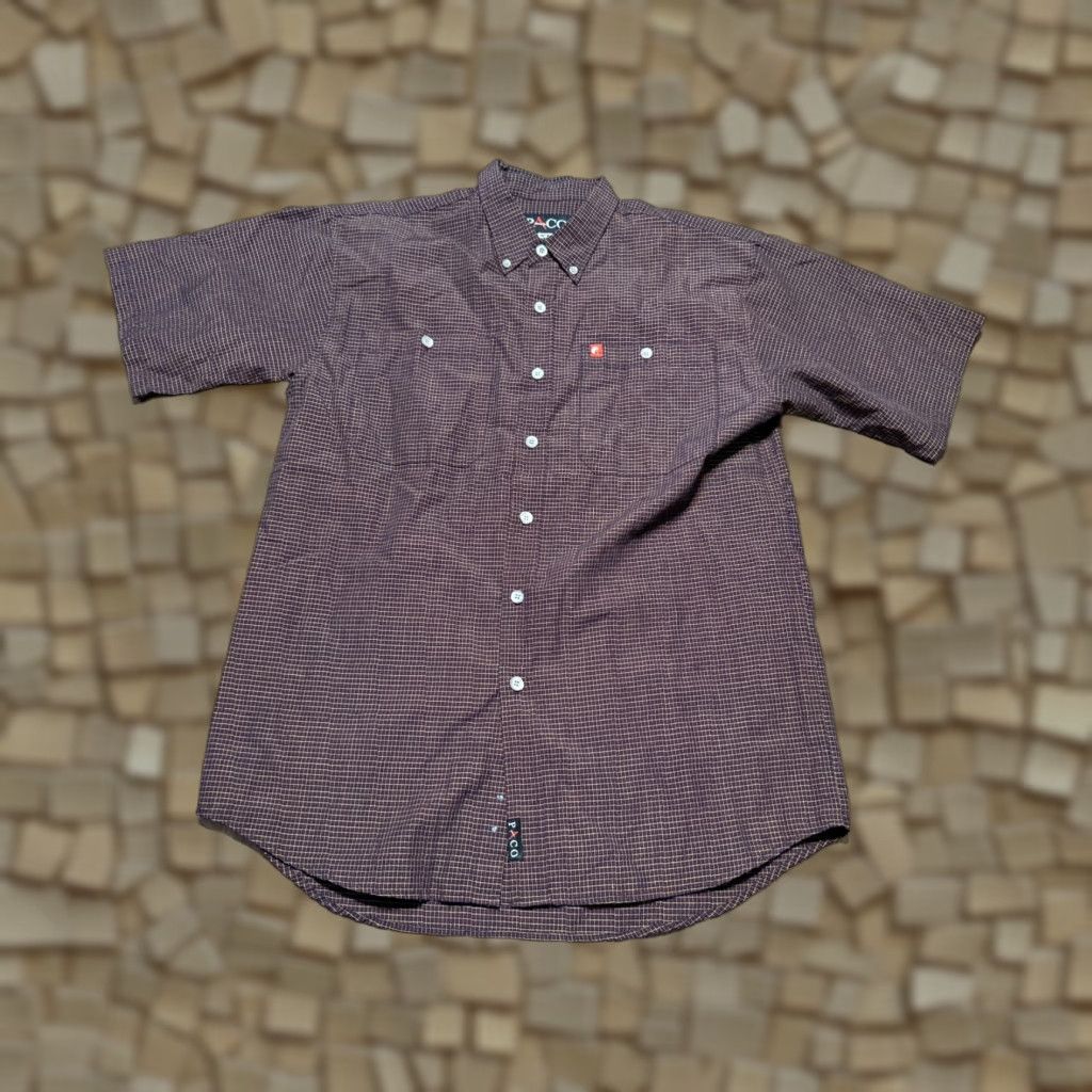 Vintage PACO Shirts Men's XL Red Yellow Short Sleeve Button Up Plaid Size US XL / EU 56 / 4 - 1 Thumbnail
