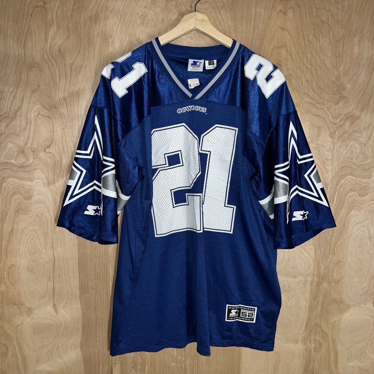 Vintage Starter Deion Sanders Jersey Dallas Cowboys Size L XL cheapest Sandknit Blue Vtg