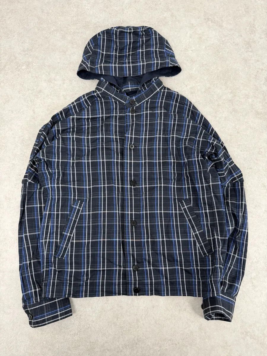 Issey Miyake Issey Miyake Navy Japanese Checkered Bomber Jacket Size US S / EU 44-46 / 1 - 4 Thumbnail