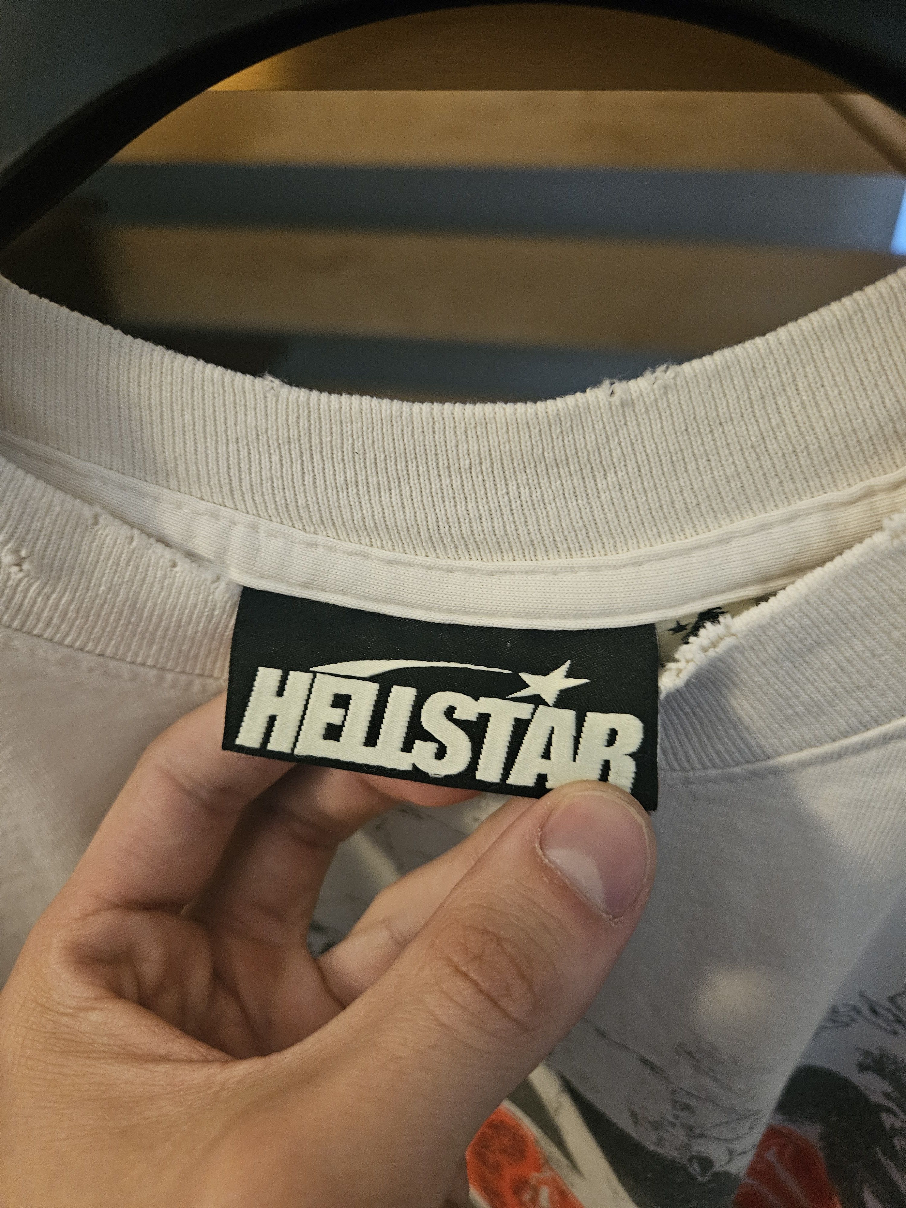 HELLSTAR Have Faith In Me Distressed White T Shirt Size US L / EU 52-54 / 3 - 5 Thumbnail