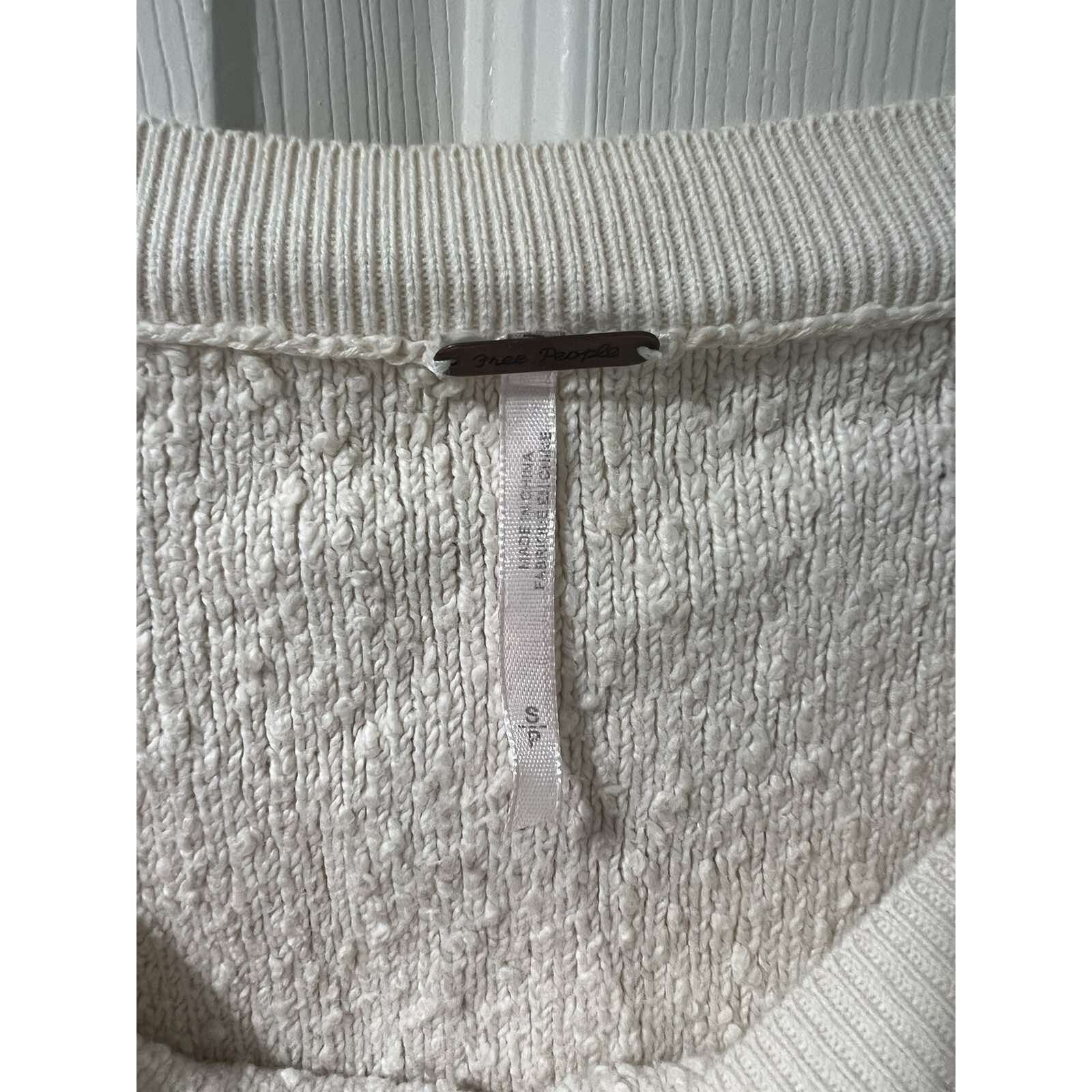 Free People Free People Women Sweater Cream Petite Small A000390 Size S / US 4 / IT 40 - 9 Thumbnail